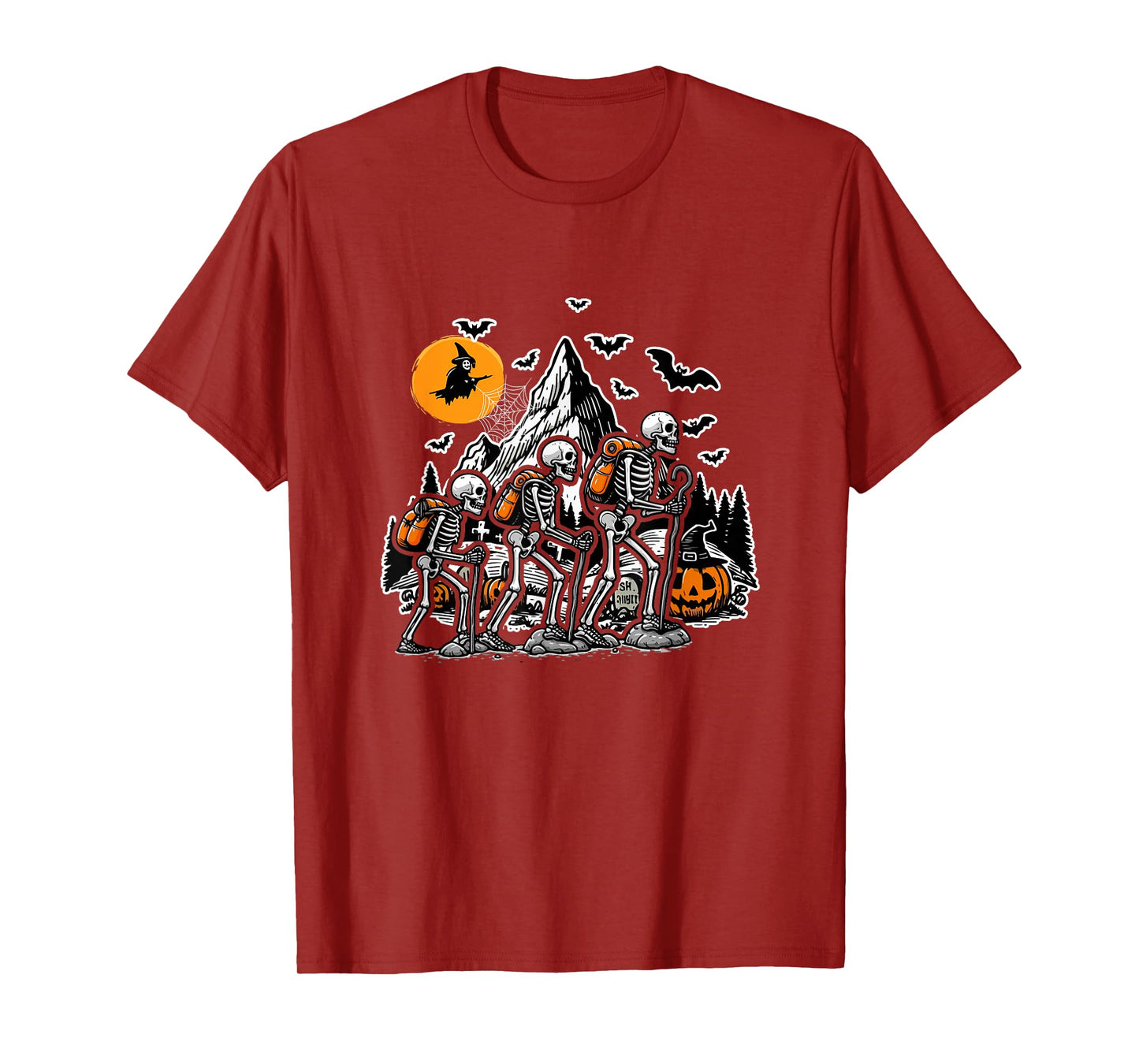 Skeleton Trekking Halloween Costume Sports Lover Family T-Shirt