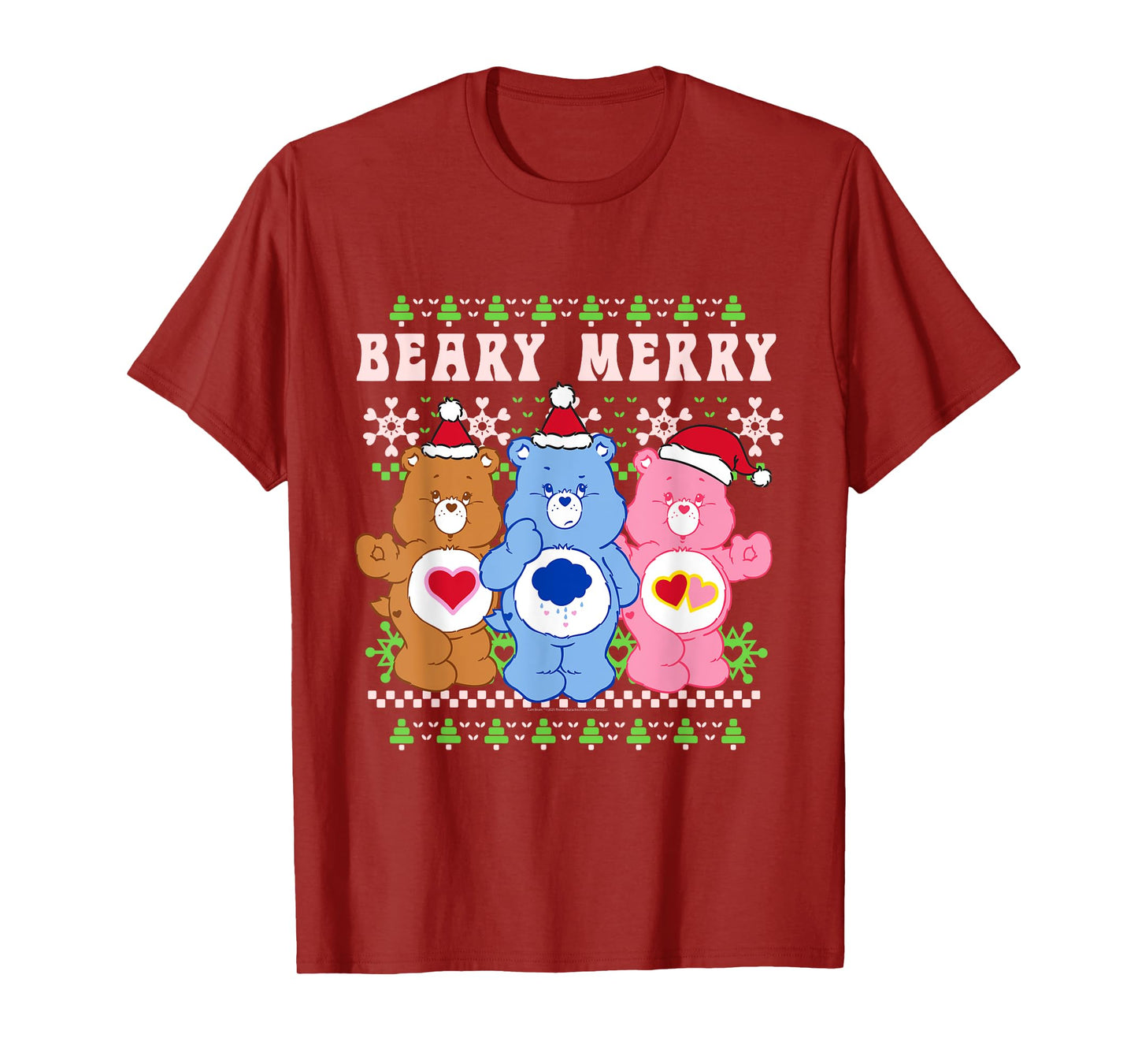 Care Bears Beary Merry Christmas Holiday Design T-Shirt