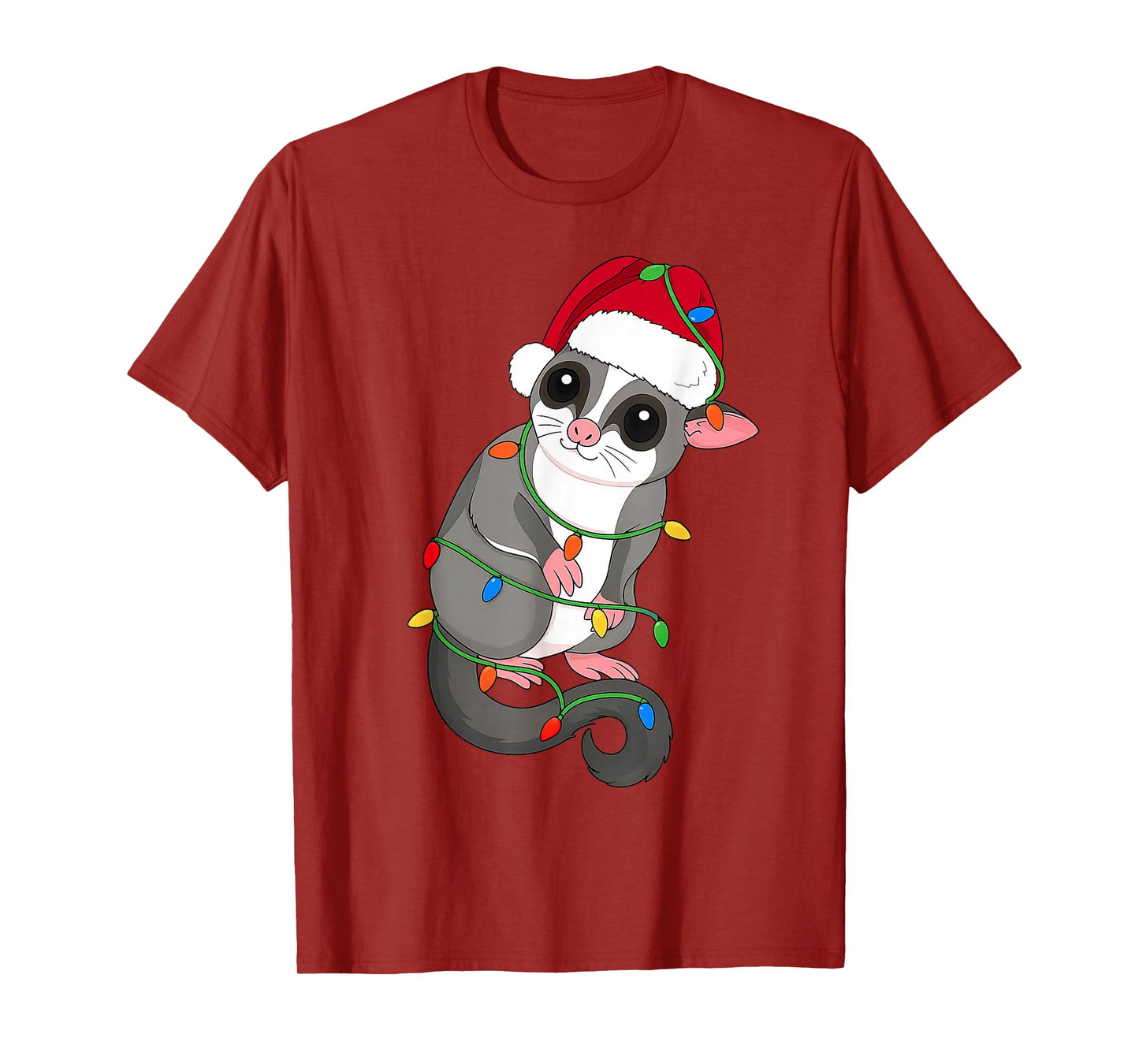 Sugar Glider Christmas Tree Lights Holiday Pet Lover T-Shirt