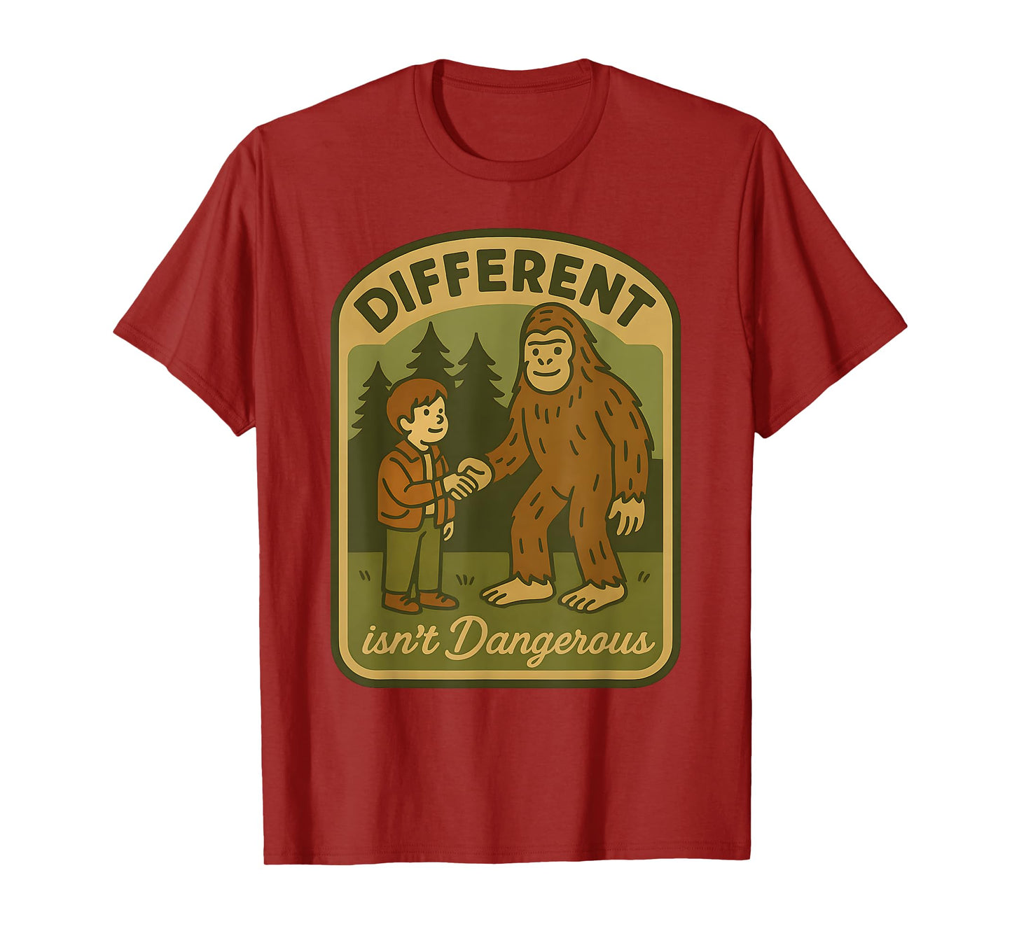 Vintage Bigfoot Kindness Inclusive Sasquatch Diversity Retro T-Shirt