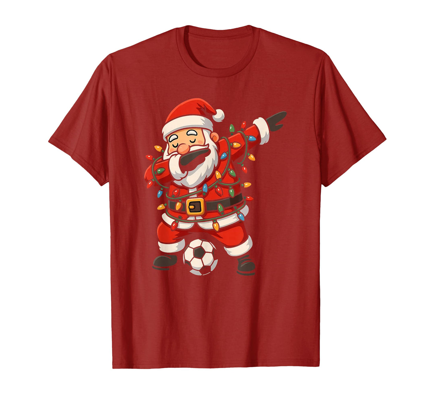 Happy Xmas Dabbing Santa Soccer Christmas Pajamas Kids T-Shirt