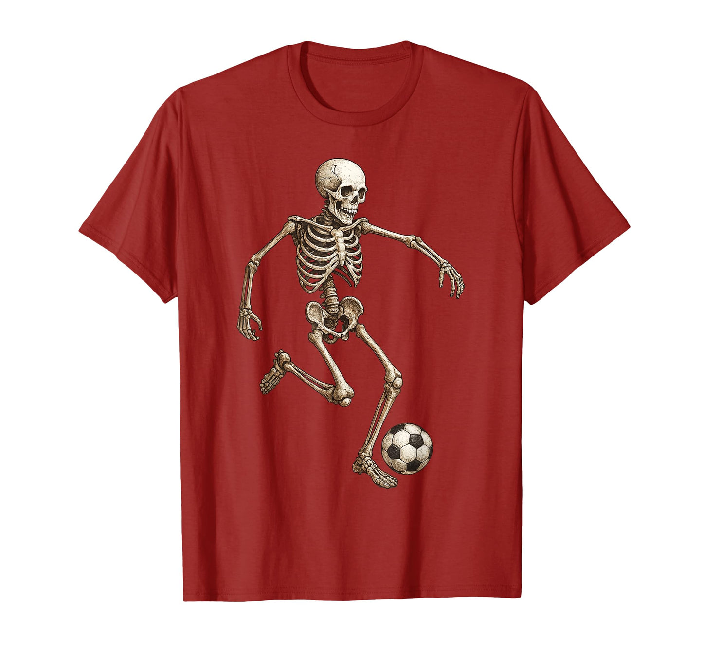 Skeleton Soccer Retro Halloween Costume Funny Men Boys Kids T-Shirt