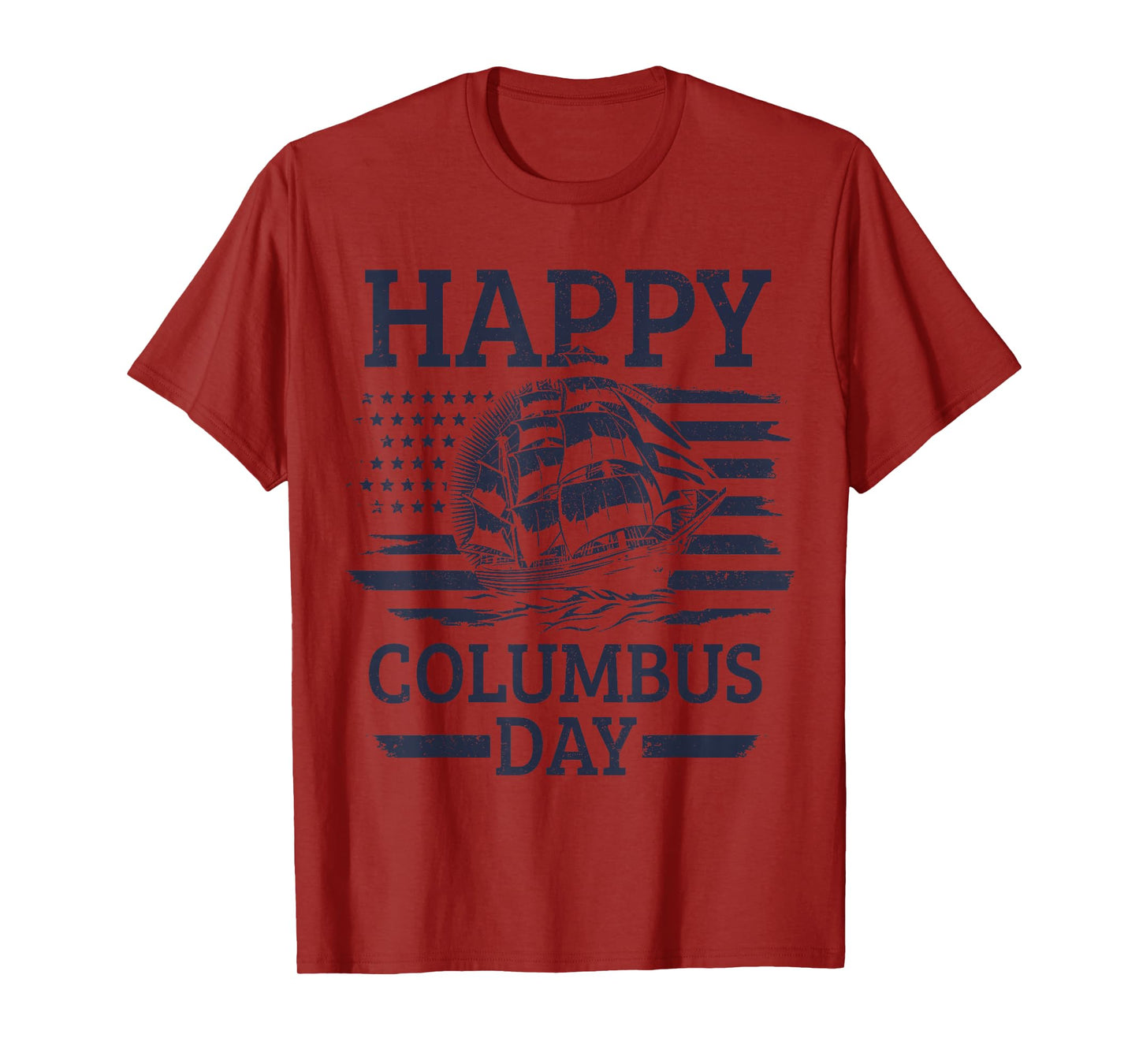 Christopher Columbus 1492 Day Patriotic American Flag T-Shirt