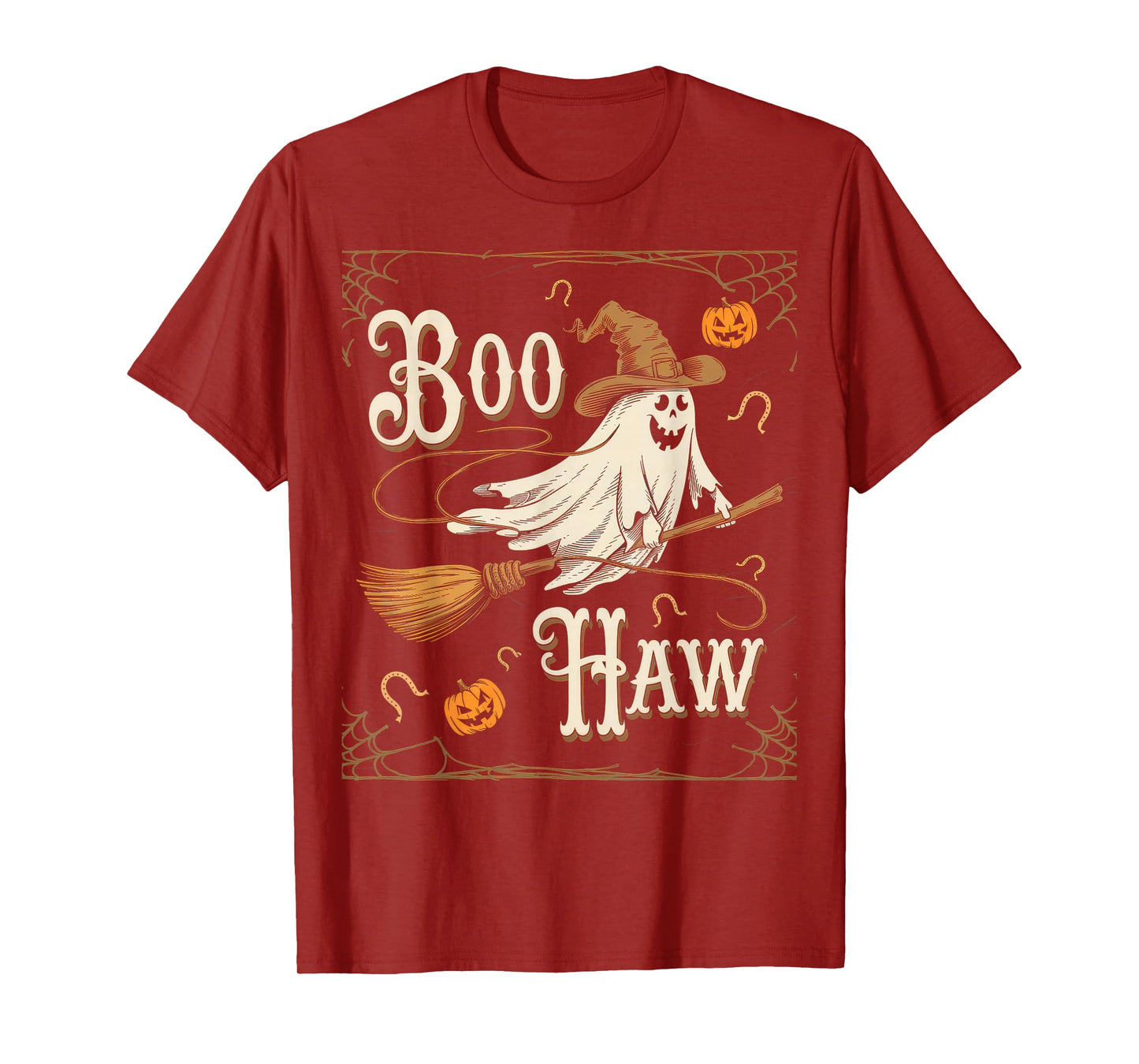 Halloween Costume Boo Haw Witch Skeleton Scary Rodeo Western T-Shirt