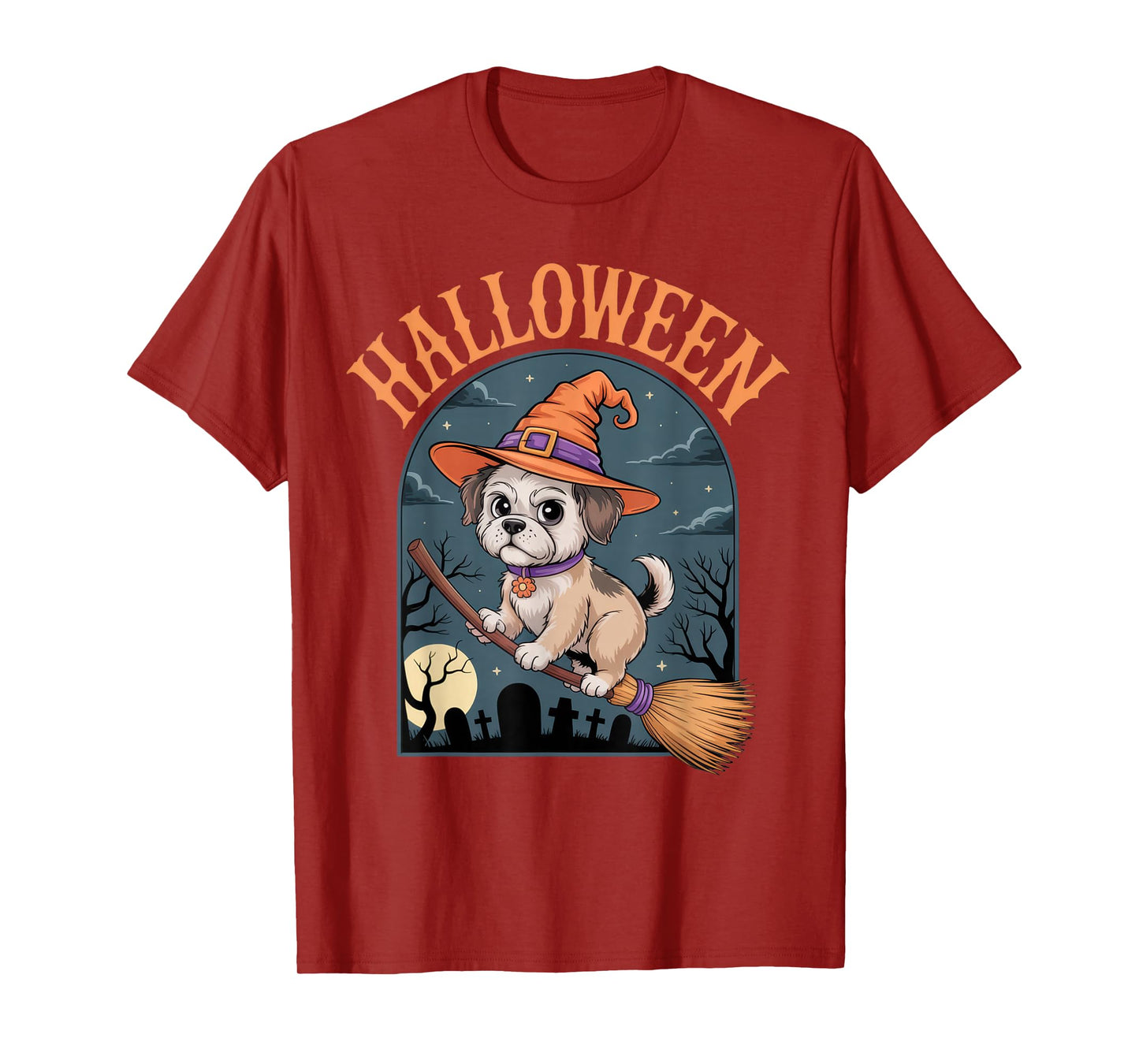 Halloween Dog Lovers Witchy Canine Fun Autumn Celebration T-Shirt