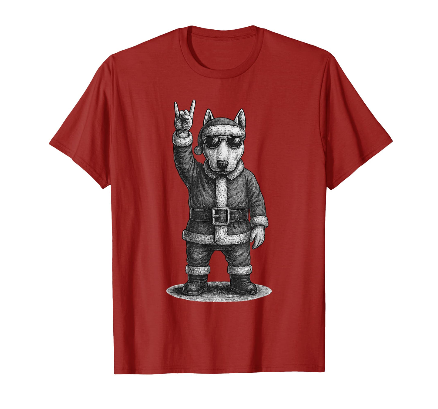 English Bull Terrier Rock Music Christmas Dog Lover T-Shirt