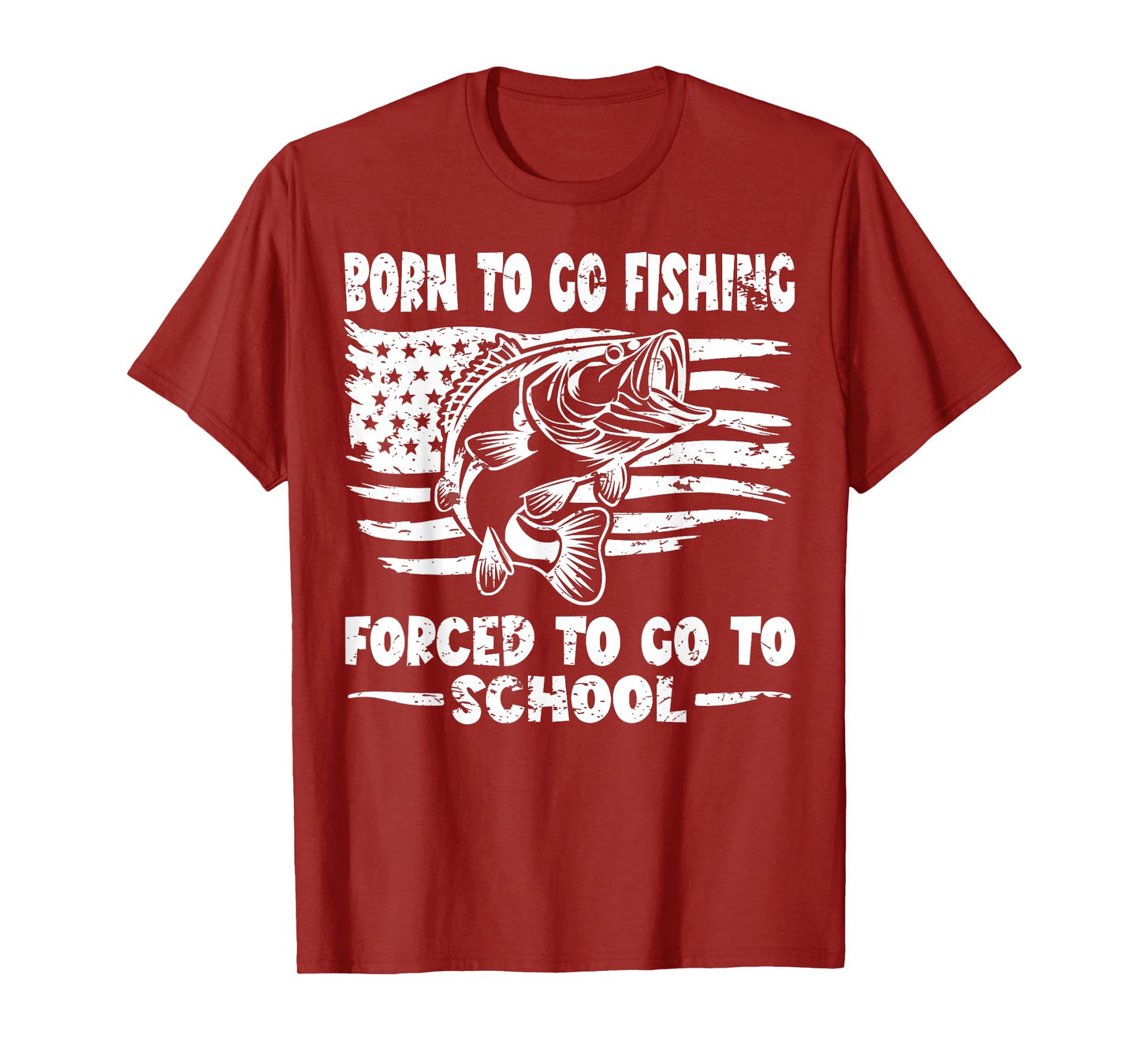 Born to Go Fishing Funny Bass Fish for Boys Kids Angler T-Shirt