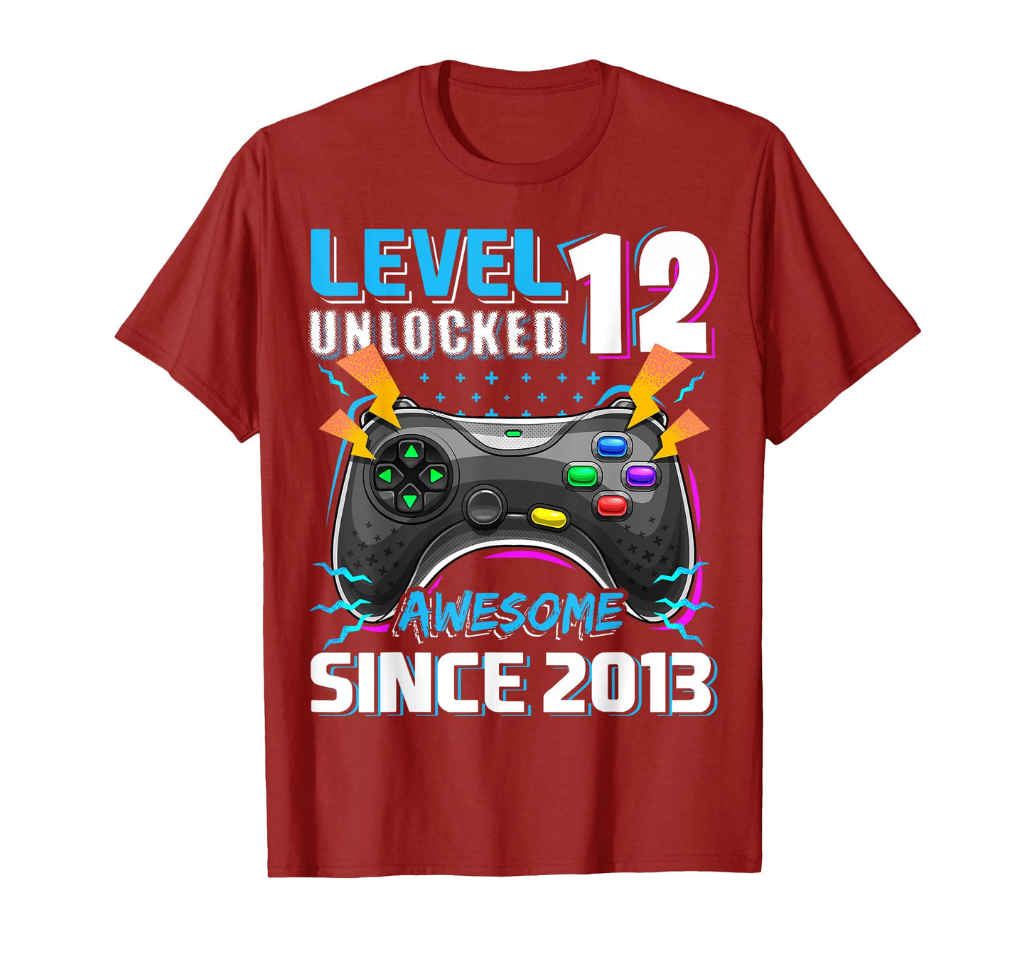 12th Birthday Boy Level 12 Gamer 12 Year Video Game Party T-Shirt
