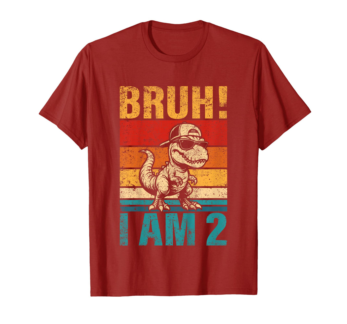 Kids 2 Year Old Birthday Boy Dinosaur Bruh It's My 2nd Birthday T-Shirt