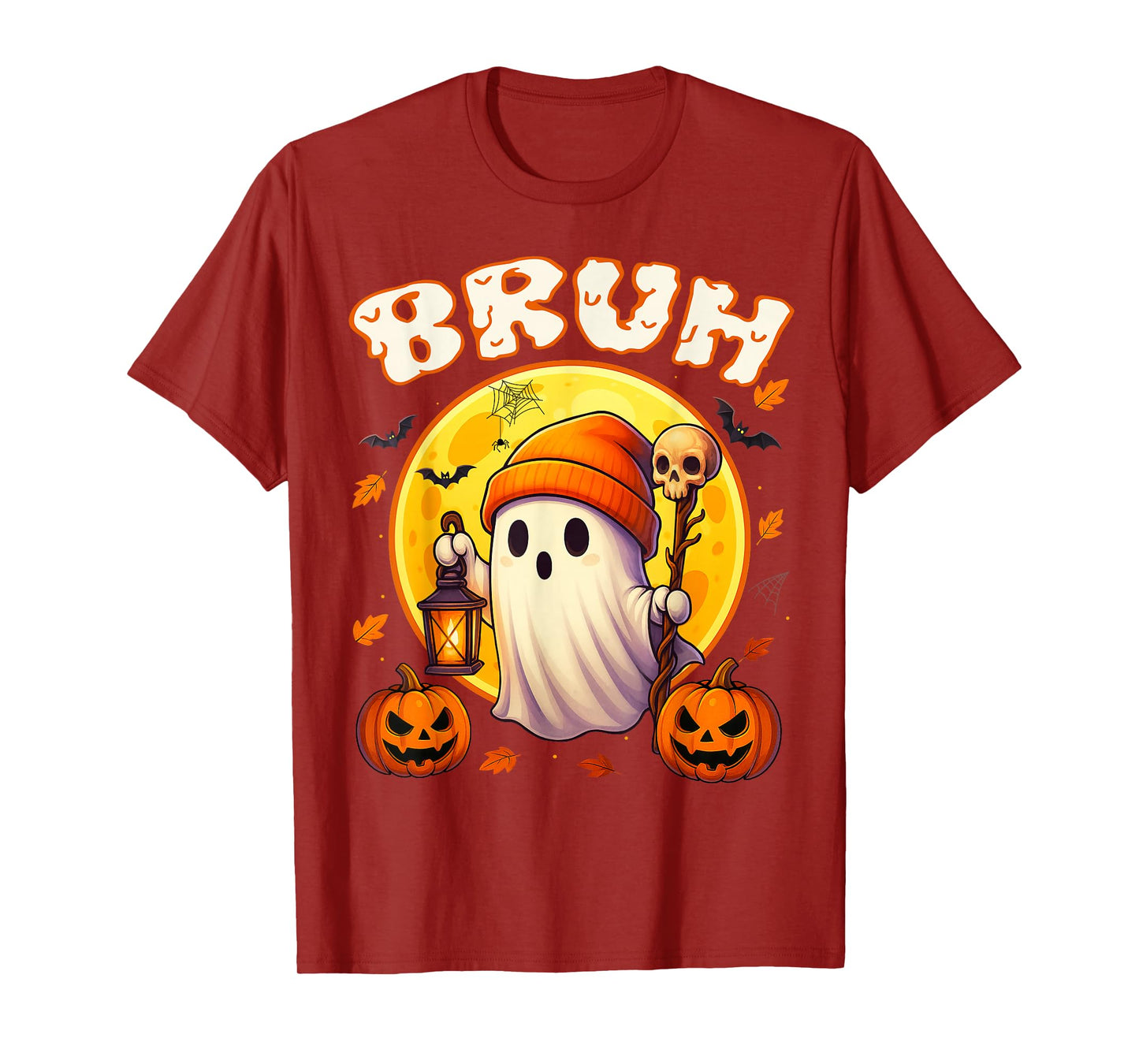 Bruh Ghost Halloween Cute Ghost Trick Or Treat Candy Kids T-Shirt