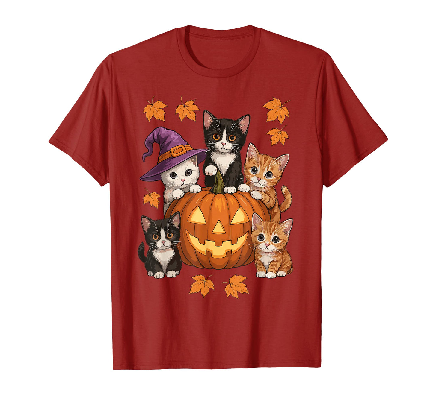 Cute Cat Pumpkin Halloween Vintage Spooky Season T-Shirt