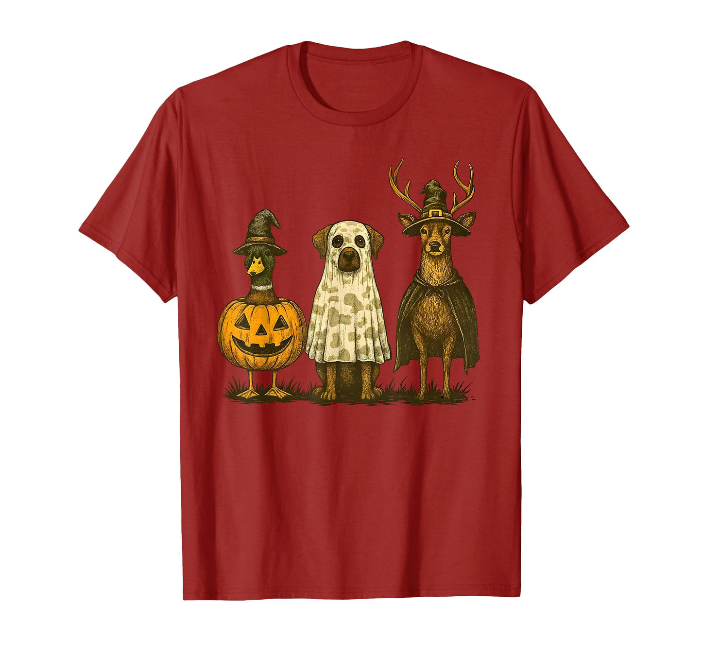 Duck Dog Deer Halloween Costume Hunting Season Men Women Kid T-Shirt
