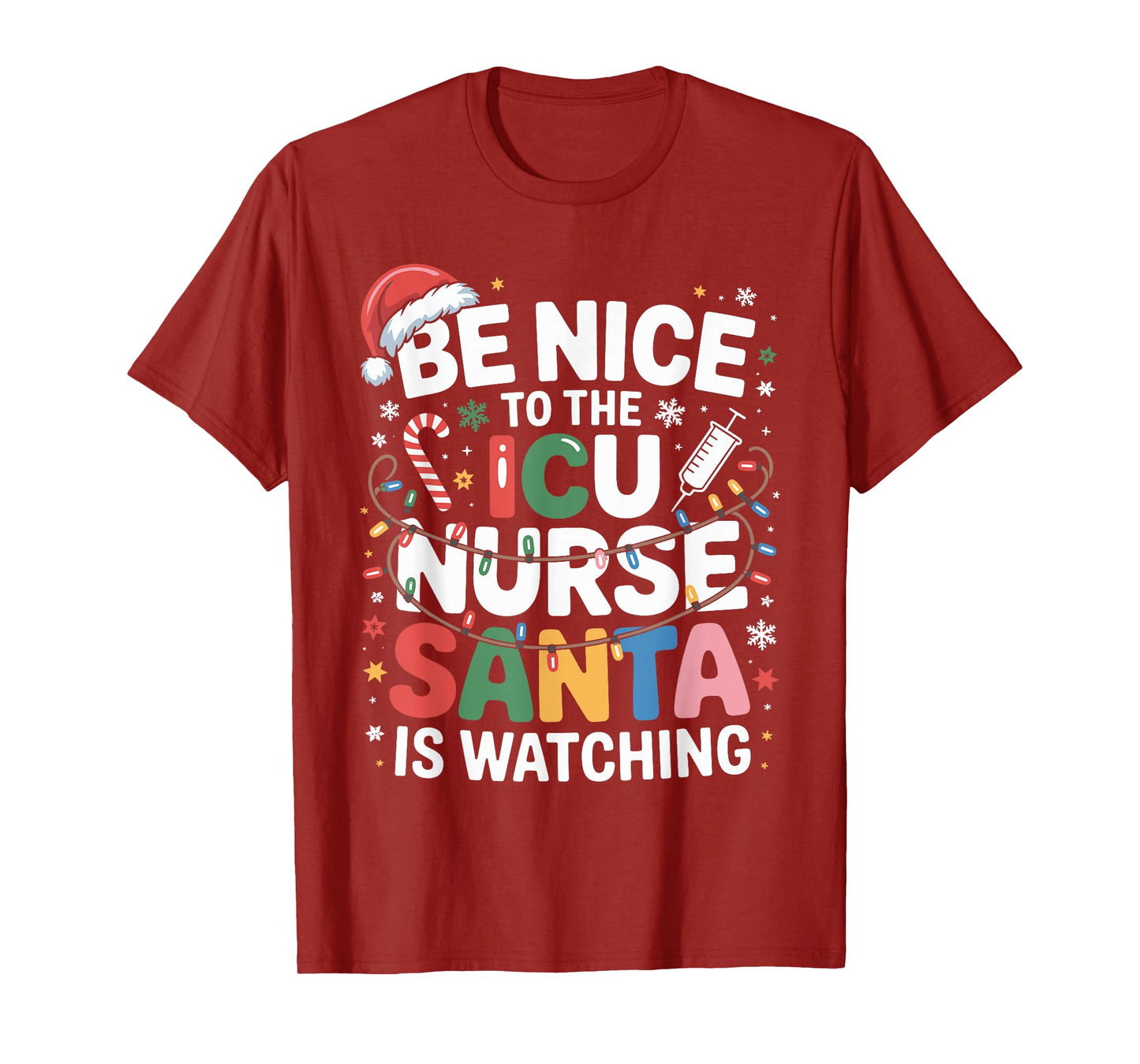 Funny ICU Nurse Christmas Critical Care Nurse Xmas T-Shirt