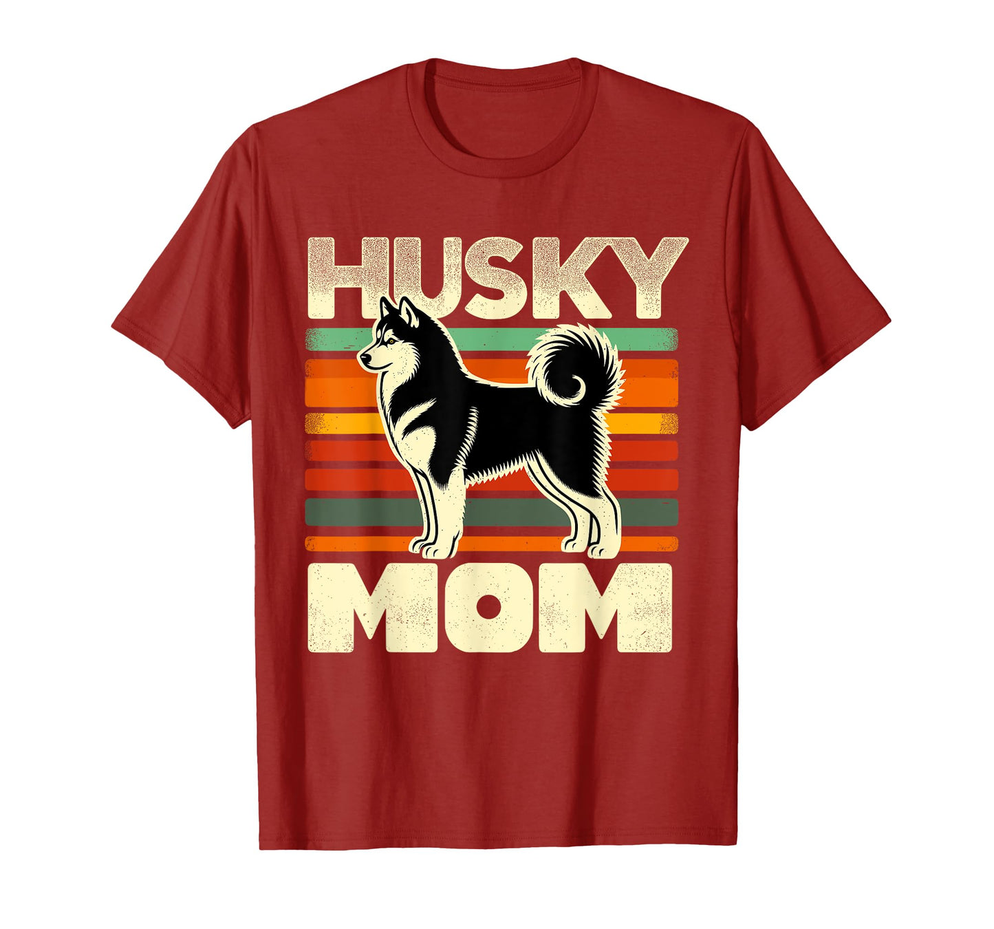 Retro Husky Mom Dog Mother Pet Siberian Huskies Mama T-Shirt