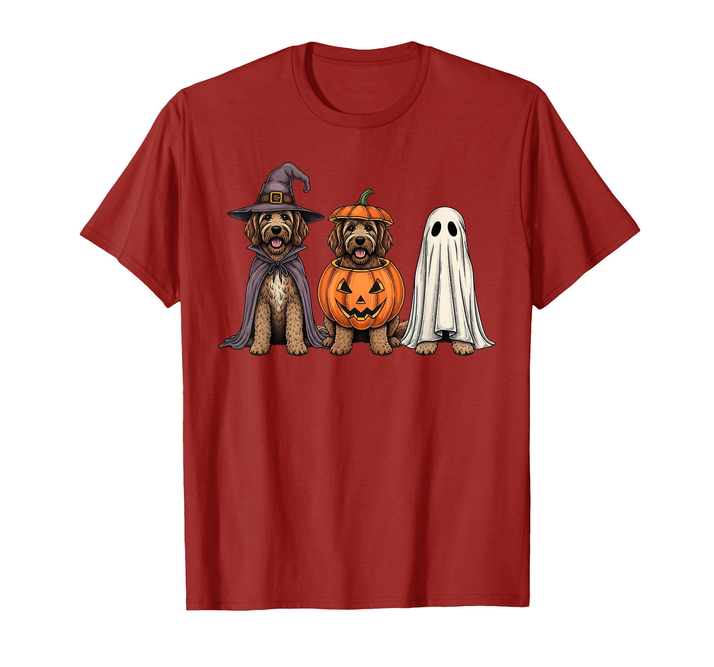 Spooky Ghost Goldendoodle Pumpkin Halloween Doodle Dog Lover T-Shirt