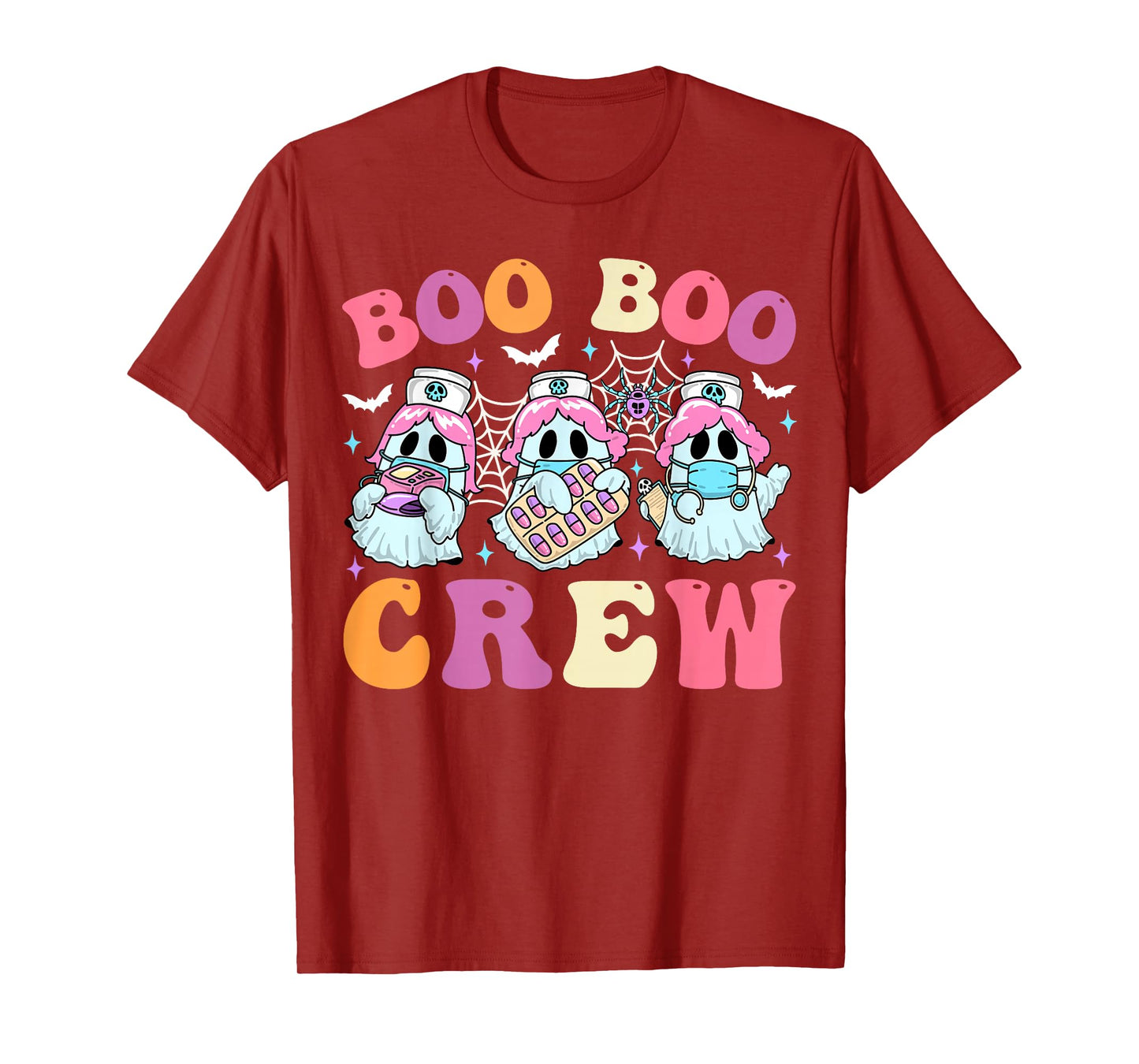 Funny Boo-Boo Crew Halloween Costume Nurse Spooky Ghost Mom T-Shirt