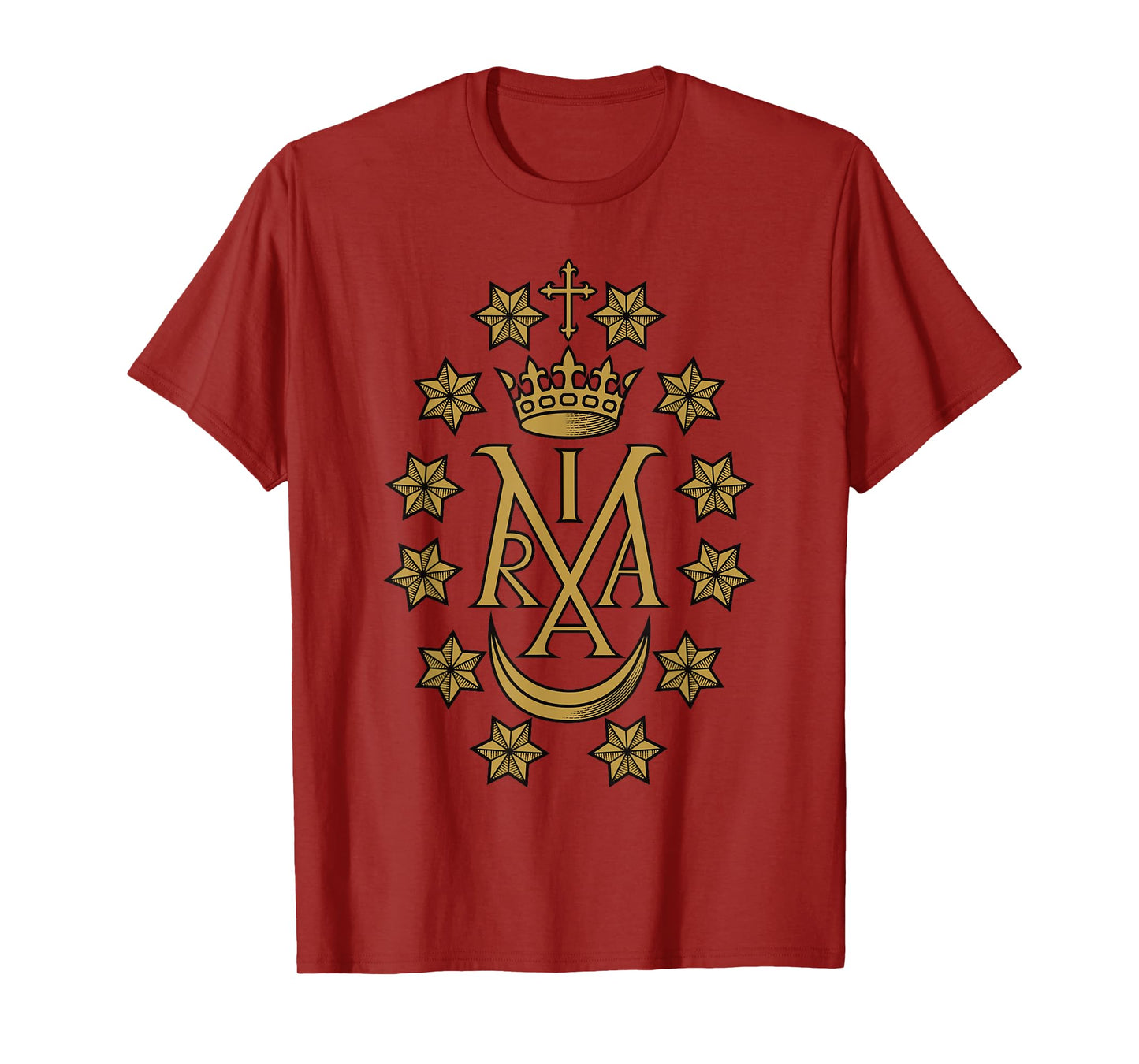 Virgin Mary Maria Insignia Miraculous Medal Catholic T-Shirt