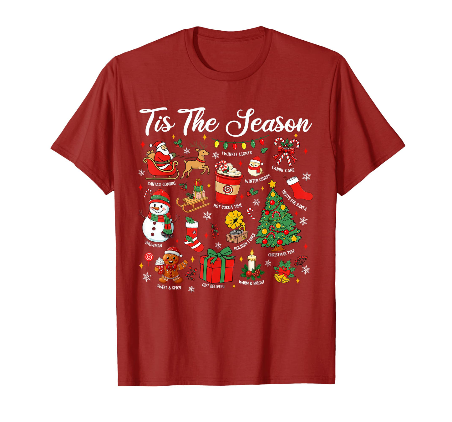 Retro Christmas Tis The Season Christmas Tree Santa Claus T-Shirt