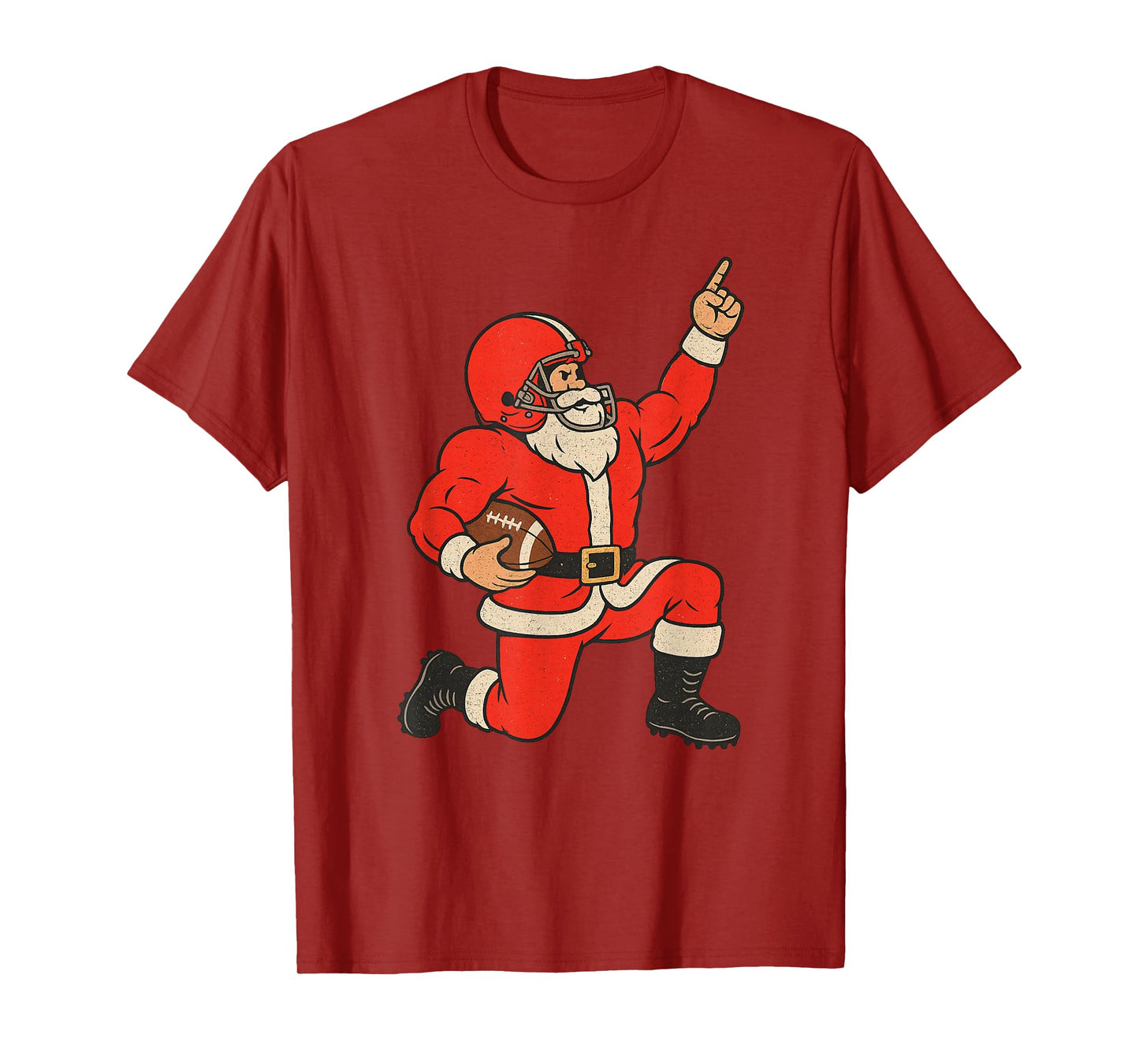 Santa Claus Playing American Football Xmas Holiday Christmas T-Shirt