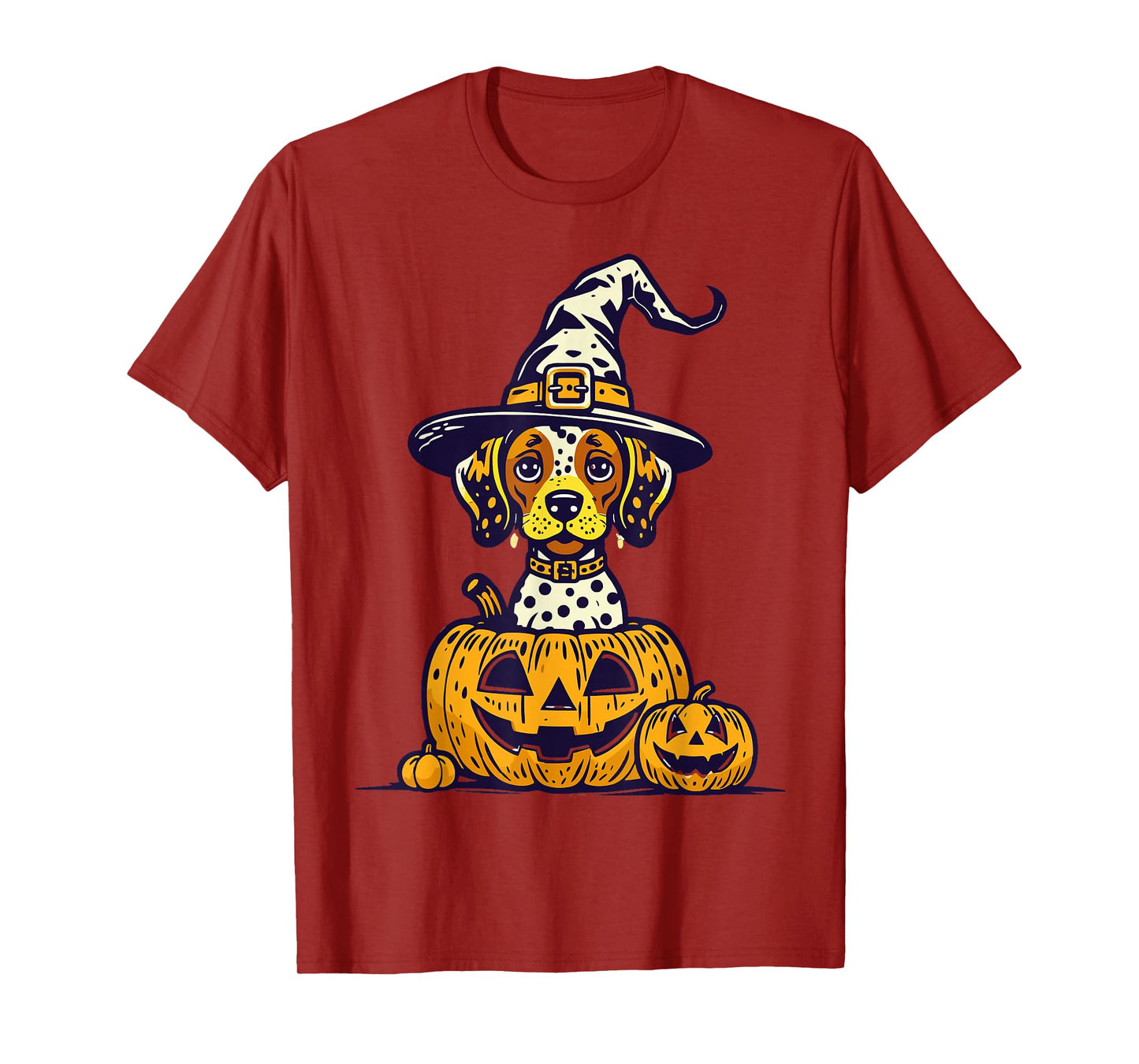 Halloween Shorthaired Pointer Dog in Pumpkins Spooky Vibes T-Shirt