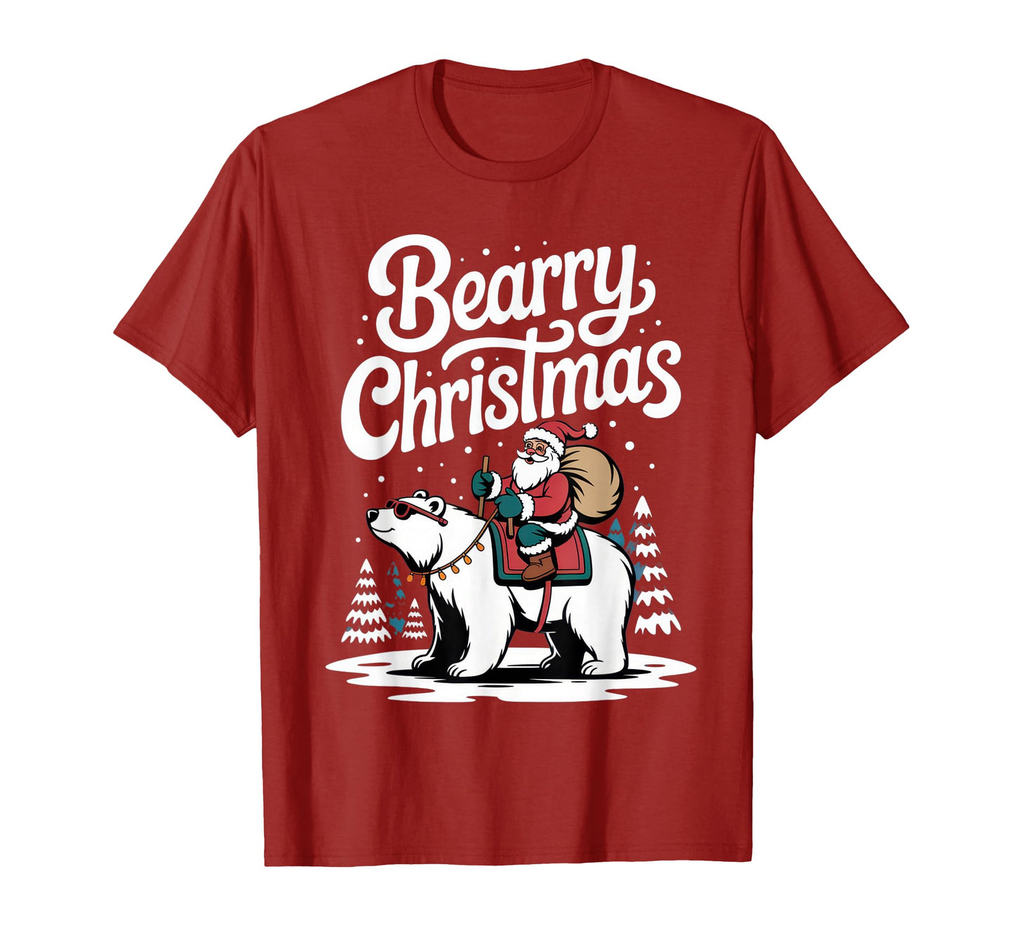 Beary Christmas Polar Bear Santa Fun for Holiday Enthusiasts T-Shirt