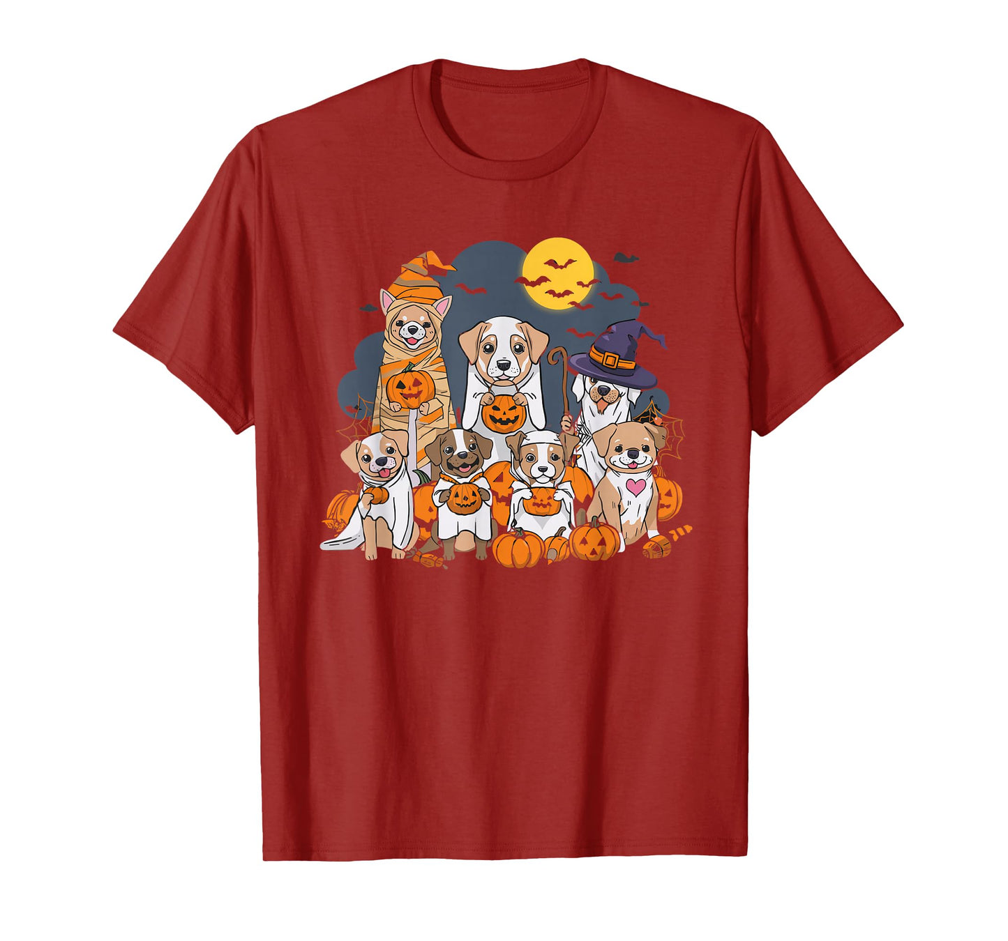 Cute Mummy Witch Ghost Halloween Dog Costume Men Women Kids T-Shirt