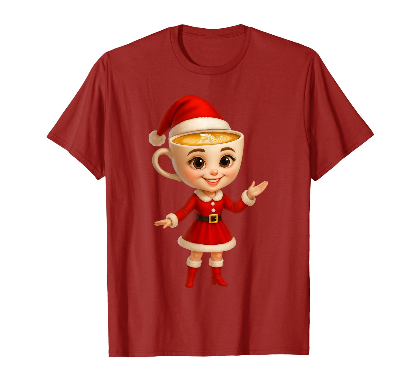 Christmas 2025 Girls Outfit Santa Claus Ballerina Cappuccina T-Shirt
