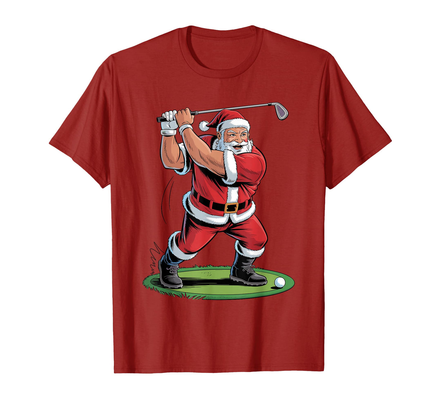 Funny Santa Playing Golf Holiday Christmas Xmas Pajama T-Shirt