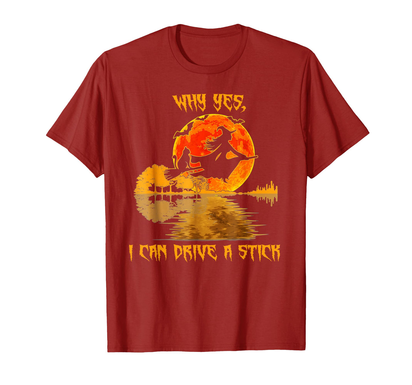 Why Yes Actually I Can Drive A Stick Halloween Witches T-Shirt