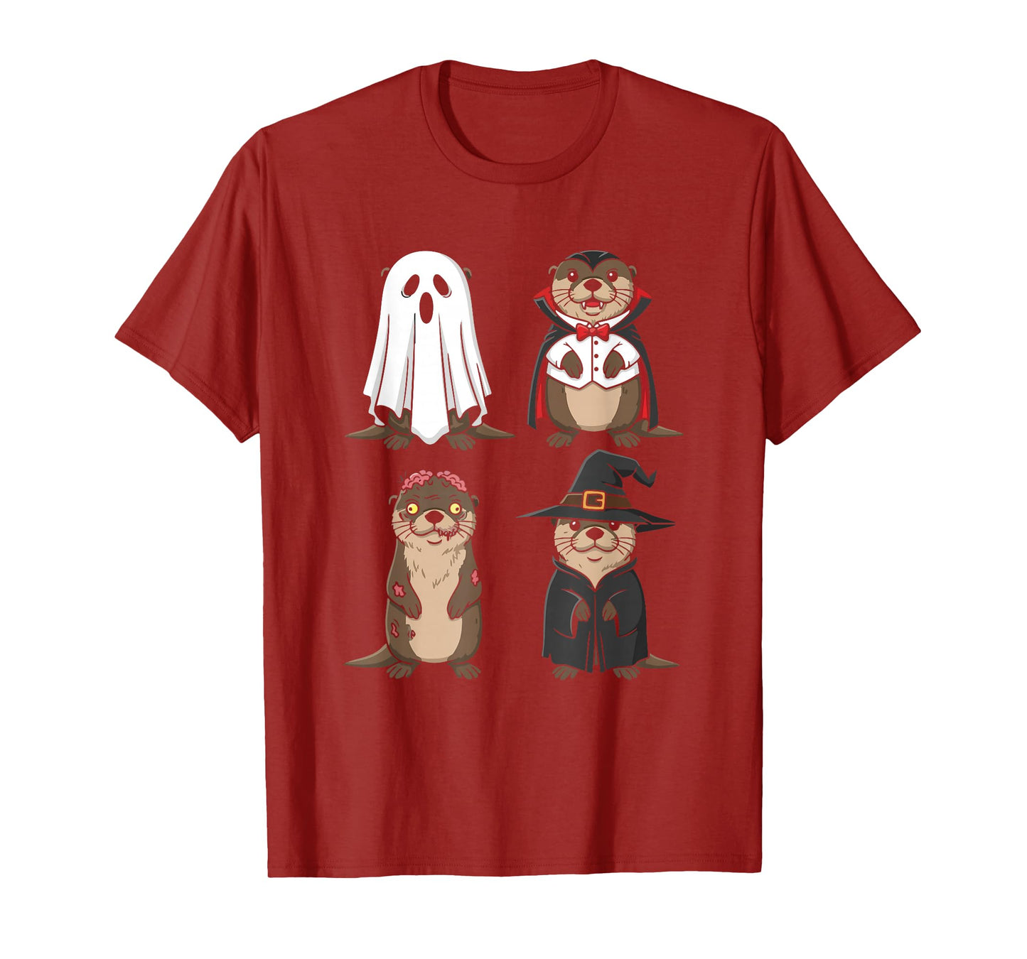 Otter Ghost Witch Zombie Halloween Costume Boys T-Shirt