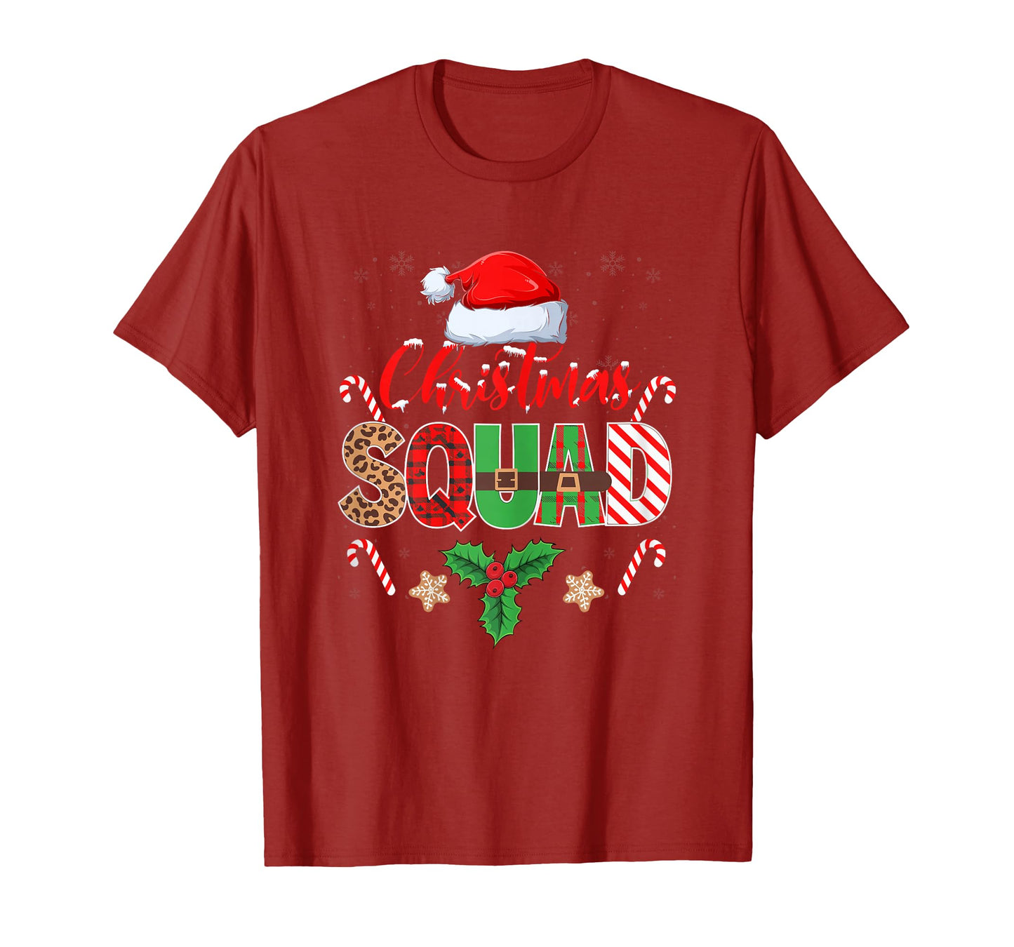 Christmas Squad Grandma Xmas Holiday Santa Hat Grandmother T-Shirt