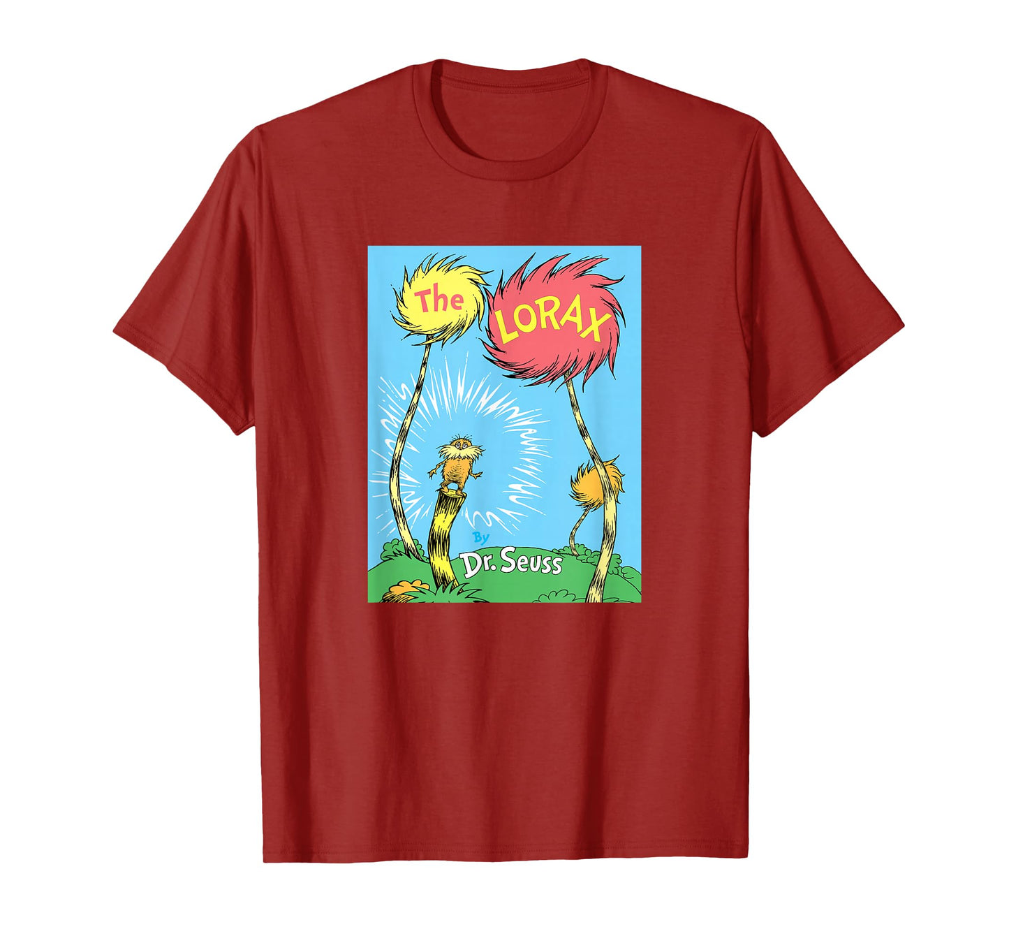 Dr. Seuss The Lorax Book Cover T-Shirt - Unisex-Adults, Black, Small