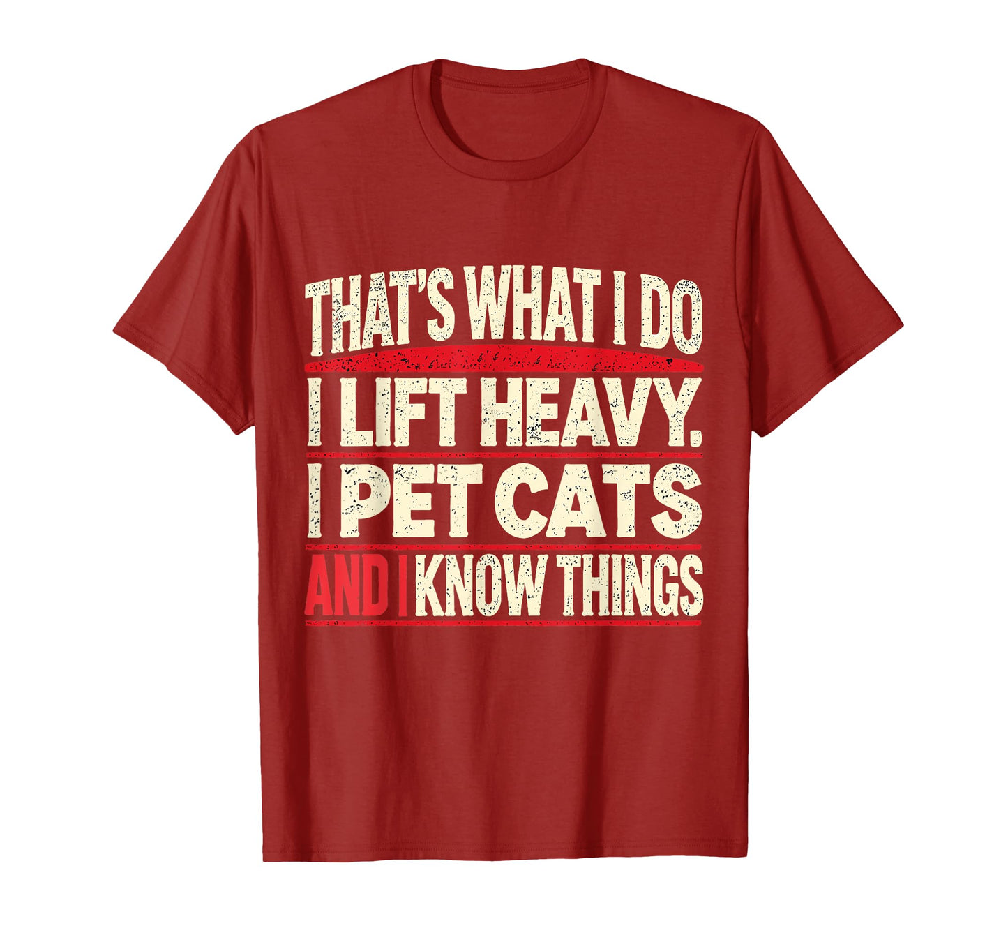 That's What I Do I Lift Heavy Pet Cats Lover Unisex-Adults Funny Gym Workout Weightlifting Cat Animal Powerlifting T-Shirt Black Short Sleeve T-Shirt Small