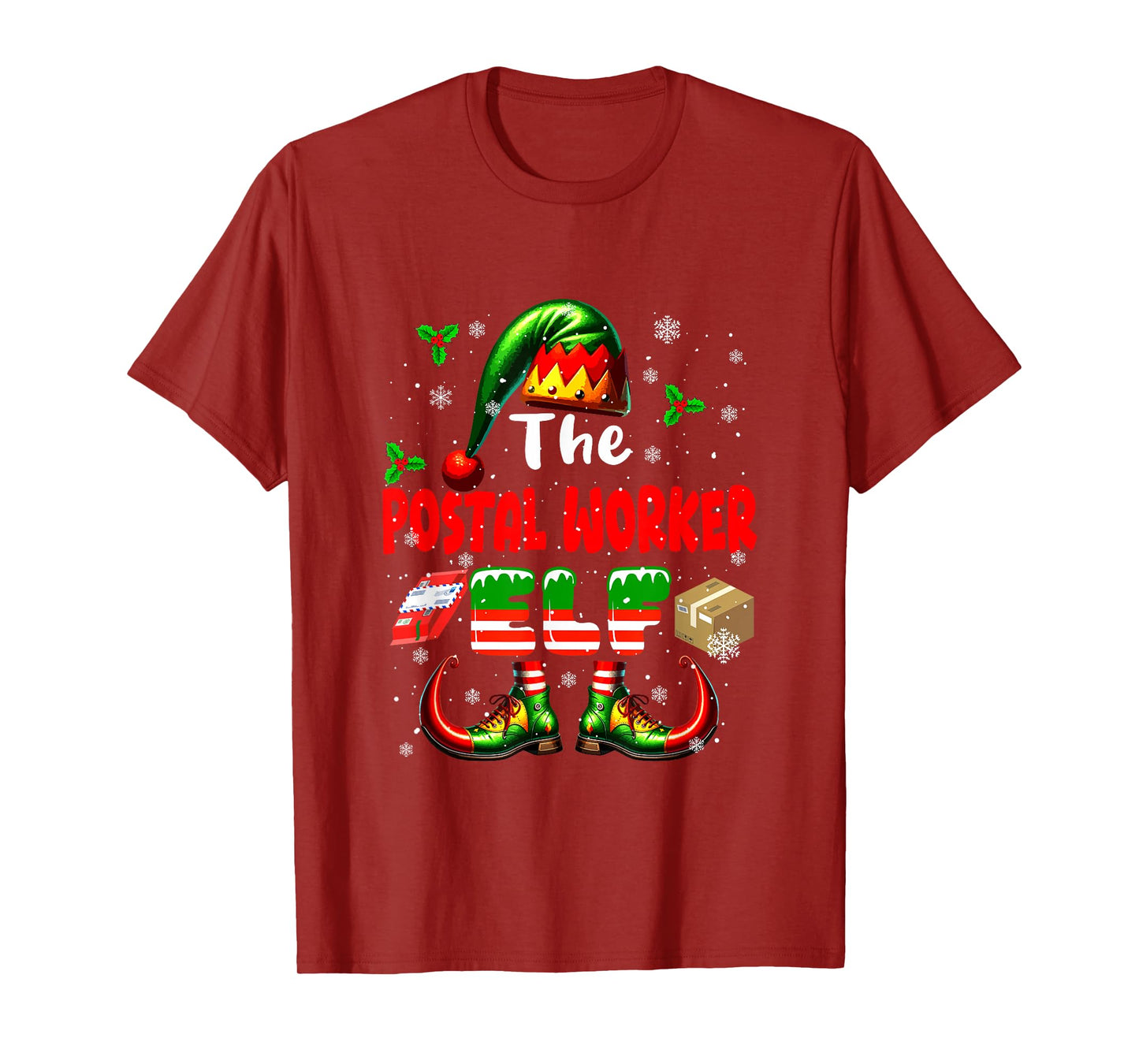 The Postal Worker Elf Christmas Job Team Matching Parties T-Shirt