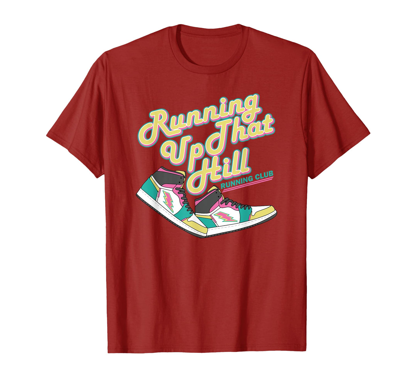 Running Up That Hill Retro Running Marathon Track Cross T-Shirt