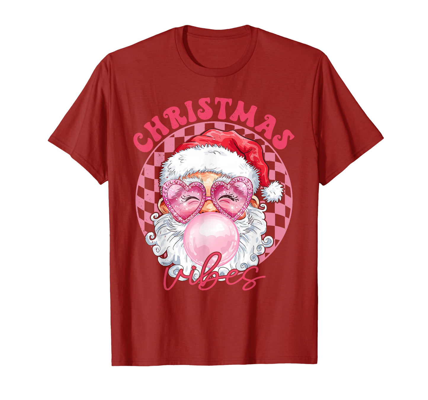 Vintage Groovy Santa Claus Christmas Vibes Womens Kids Girls T-Shirt