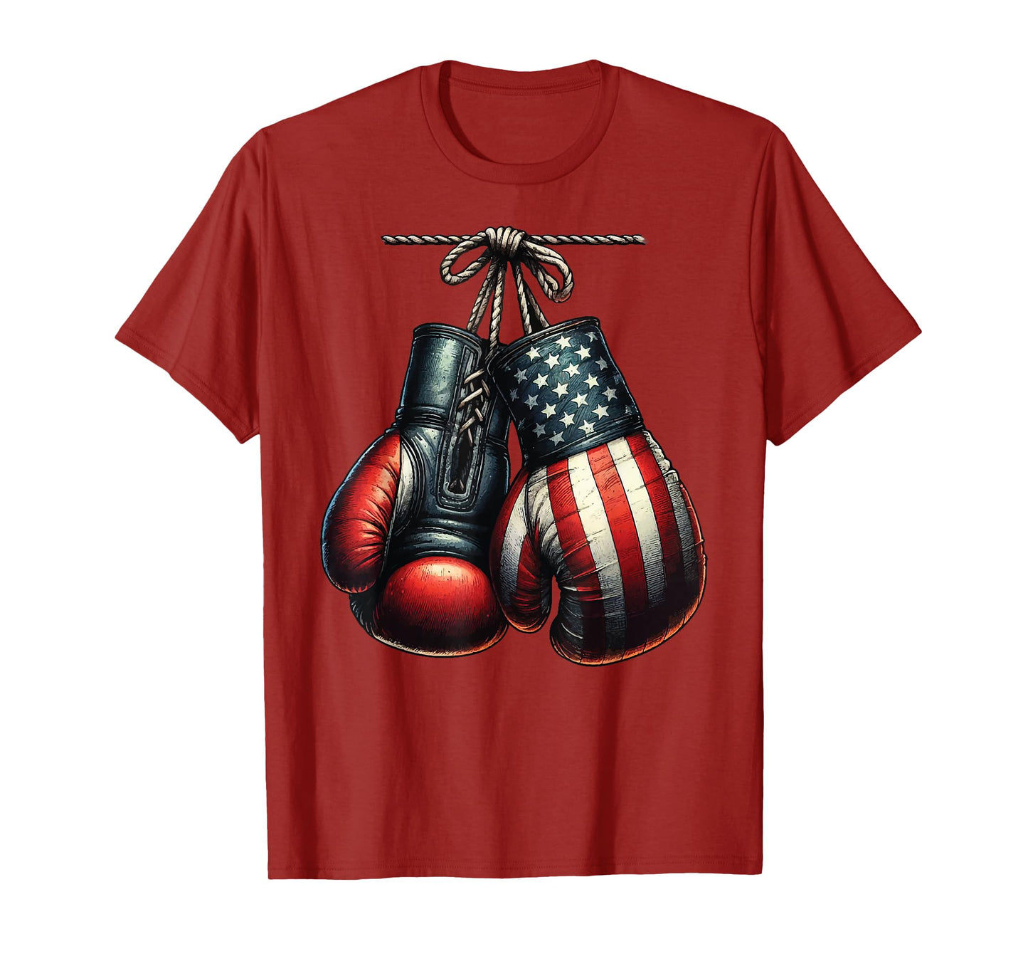 4th of July USA Flag Boxing Gloves for Boxer Training T-Shirt