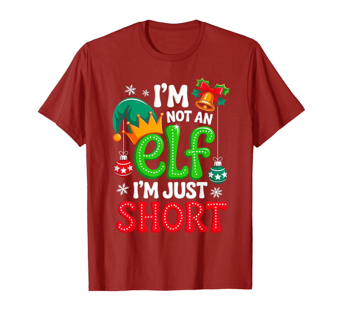 Groovy Christmas Im Not an Elf Just Short Xmas Squad Funny T-Shirt