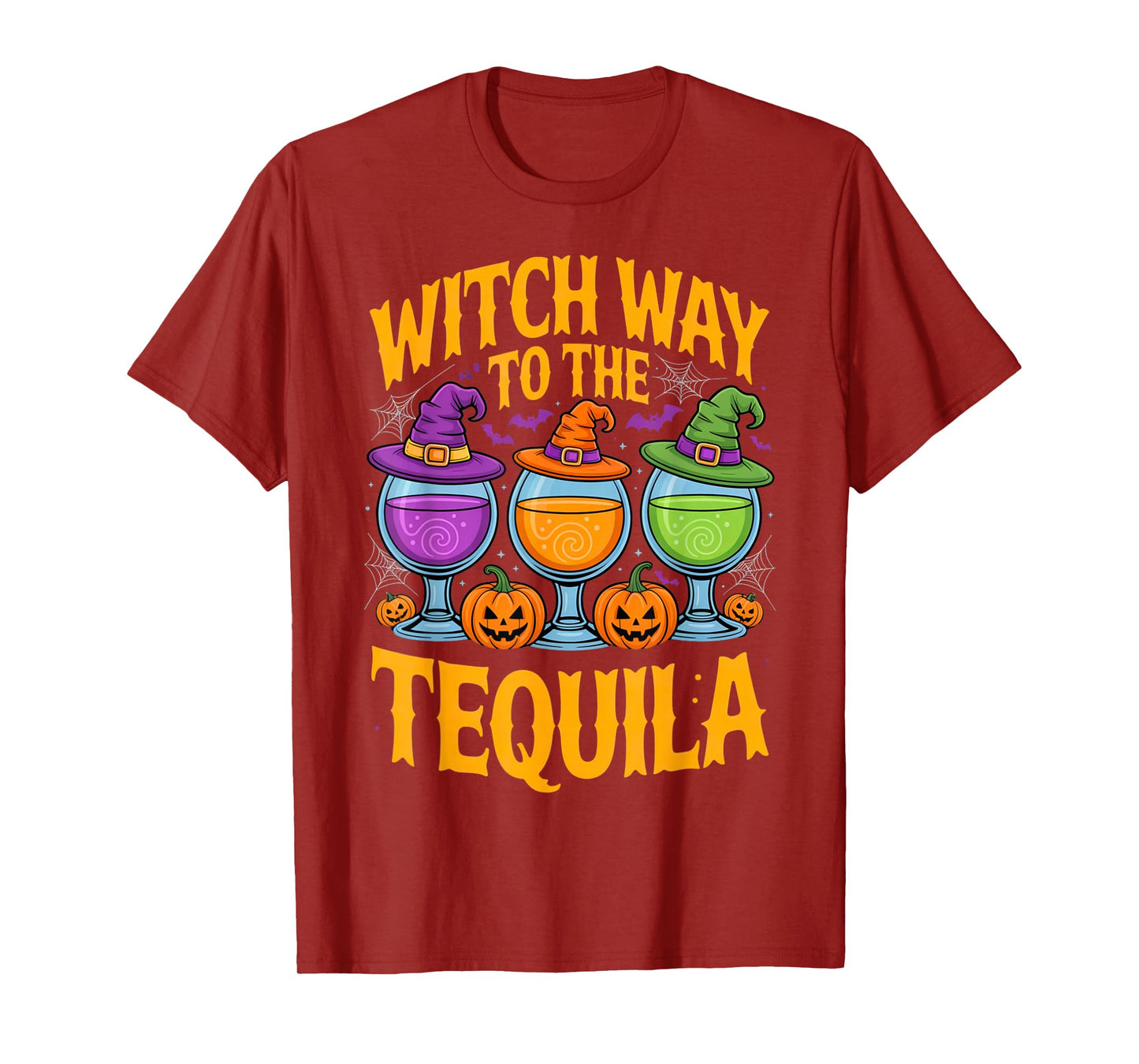 Witch Way to The Tequila Funny Halloween Cocktail Humor T-Shirt