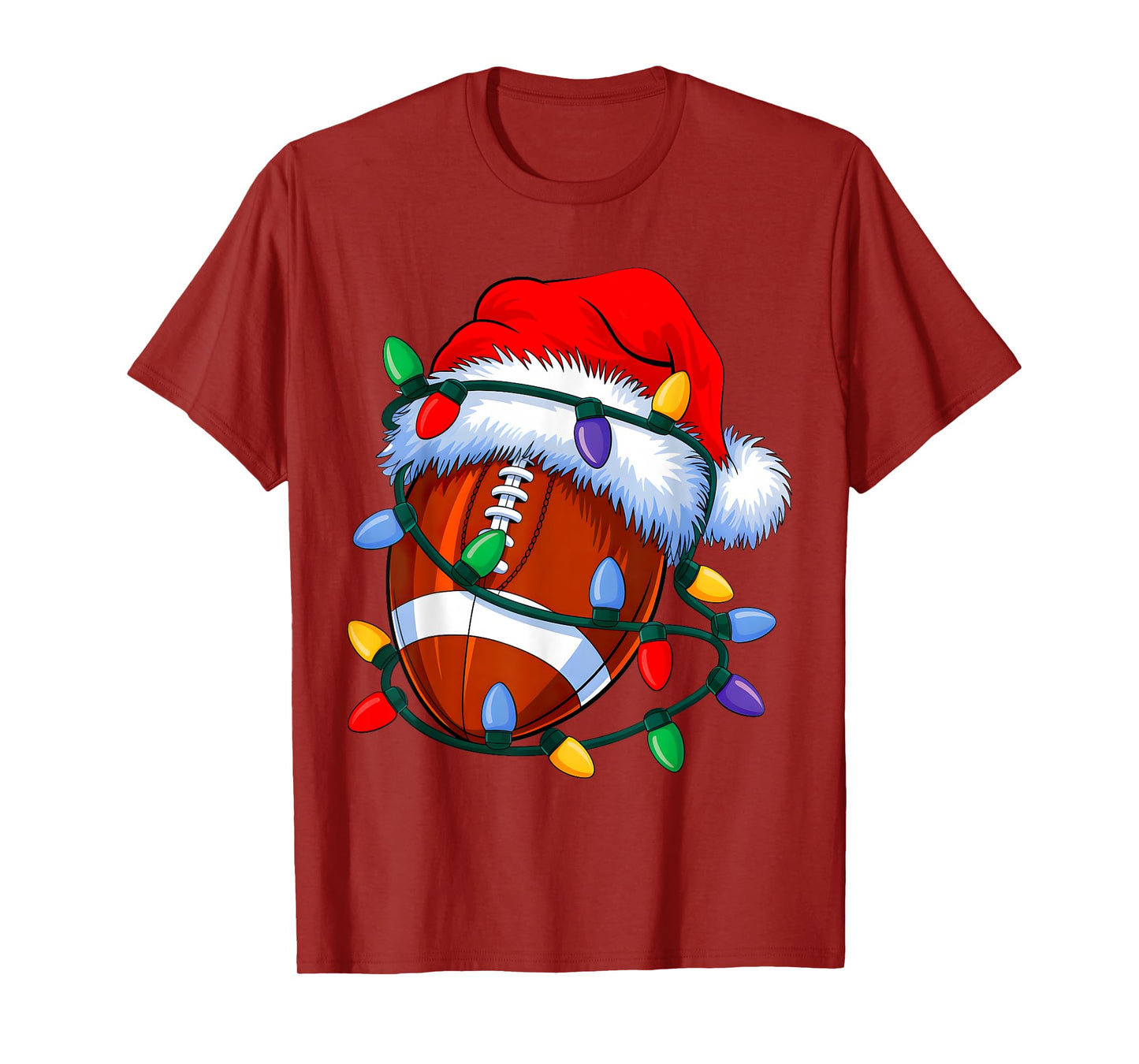 Christmas Football Xmas Santa Sports Hat Mens Womens Kids T-Shirt