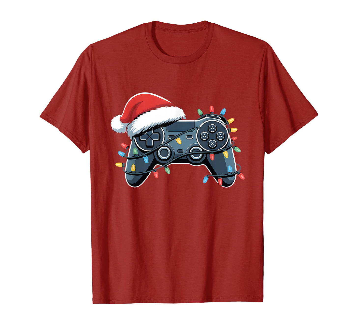 Video Game Controller Christmas Santa Hat Gamer Boys Men T-Shirt