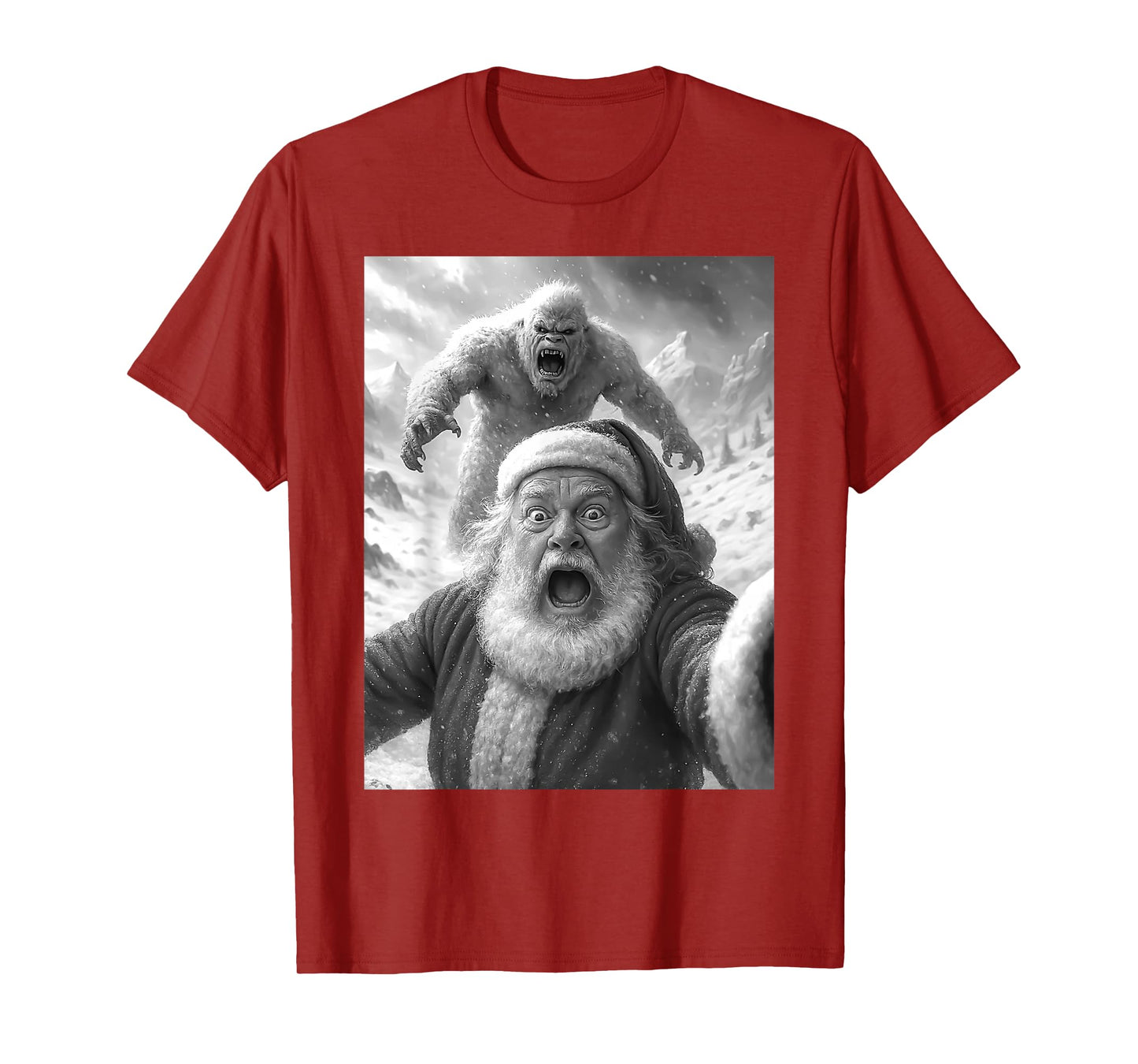 Funny Santa Taking A Selfie Christmas Xmas Snowflake Holiday T-Shirt