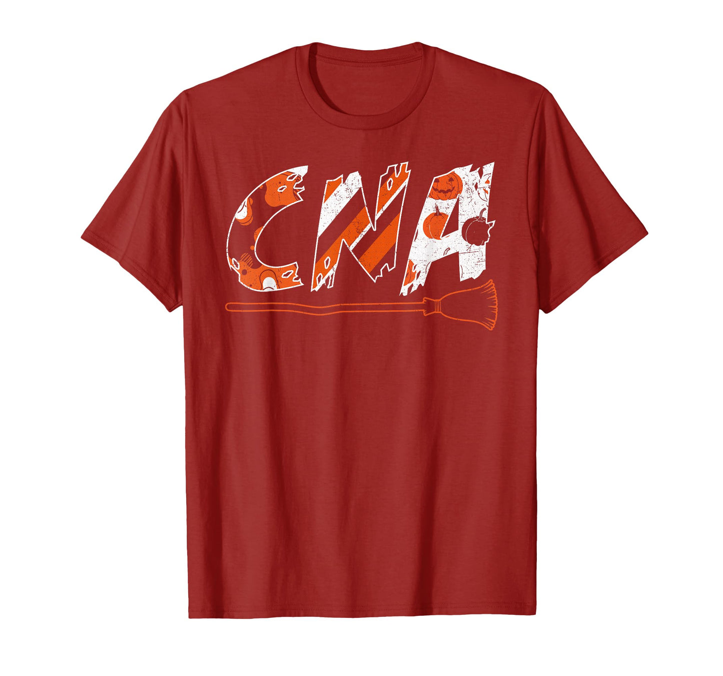CNA Halloween Costume Witch Broom Pumpkins Funny Design T-Shirt