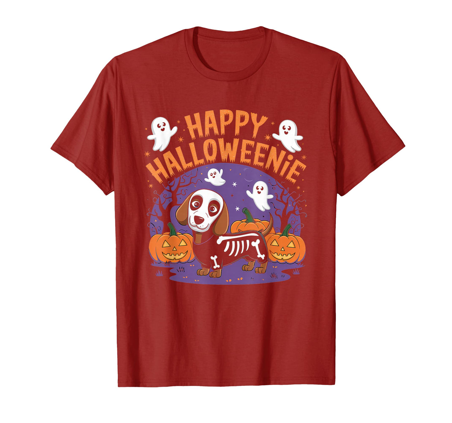 Happy Halloweenie Tshirt Women Men Wiener Monster Party T-Shirt