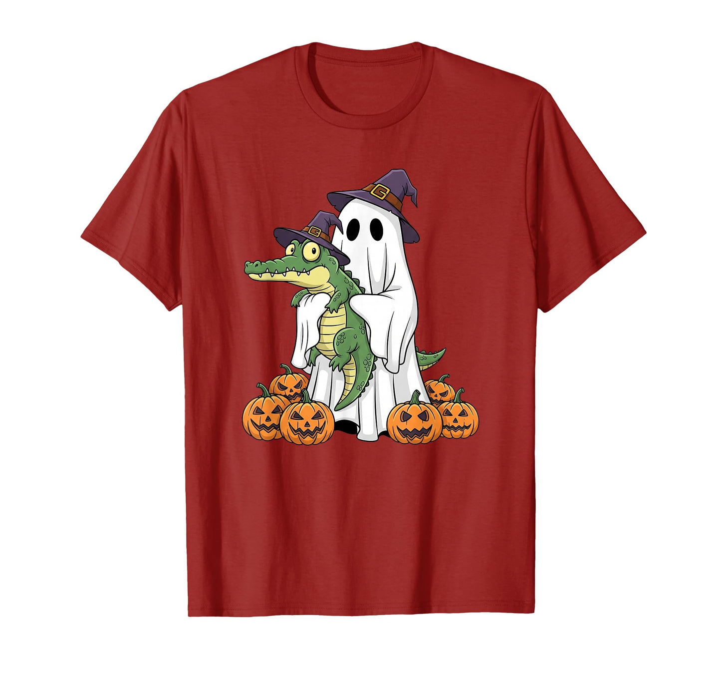 Funny Ghost Alligator Pumpkin Halloween Kids Mens Womens T-Shirt