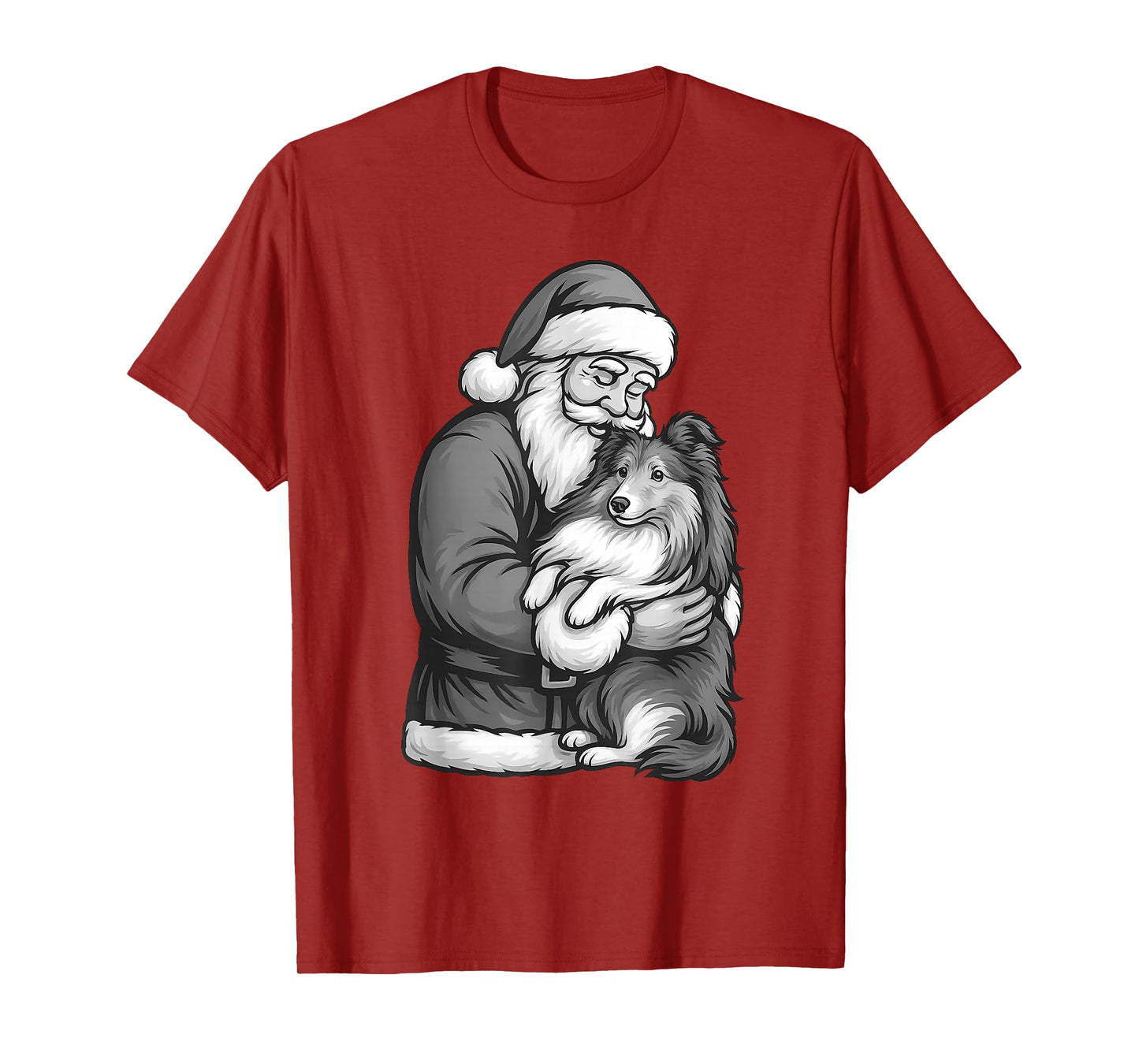 Shetland Sheepdog Santa Claus Christmas Dog Lover T-Shirt