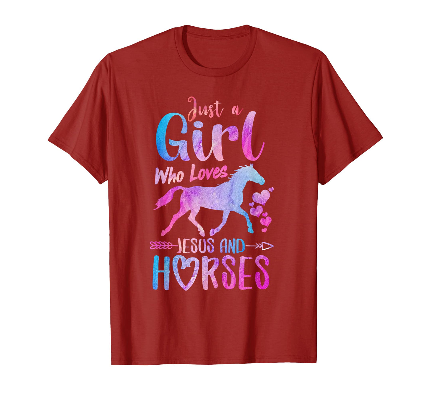 Just A Girl Who Loves Jesus Horses Riding Horse Girls Women T-Shirt