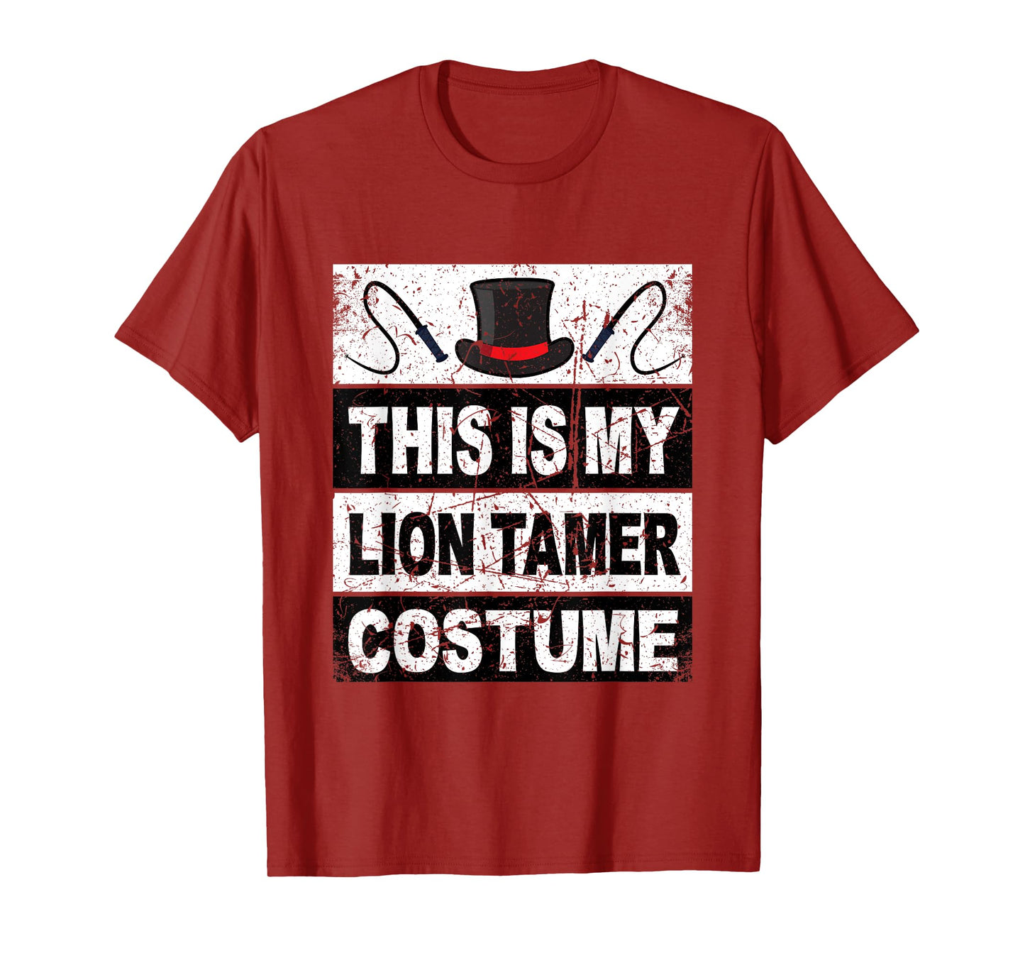 Retro Lion Tamer Costume Women Men For Kids Hat Whip Circus T-Shirt