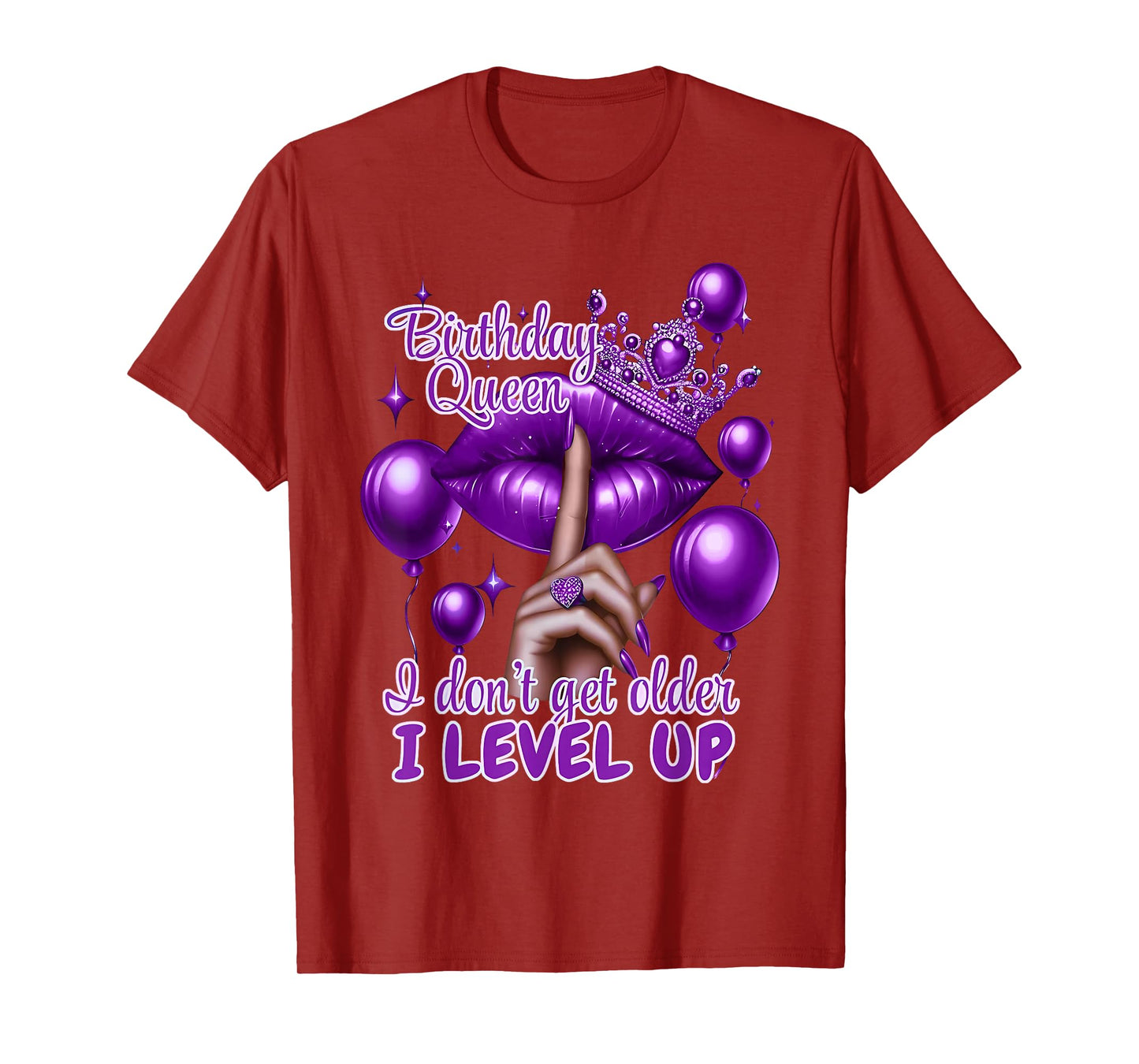 Retro Purple Birthday Queen I Dont Get Older I Level Up T-Shirt