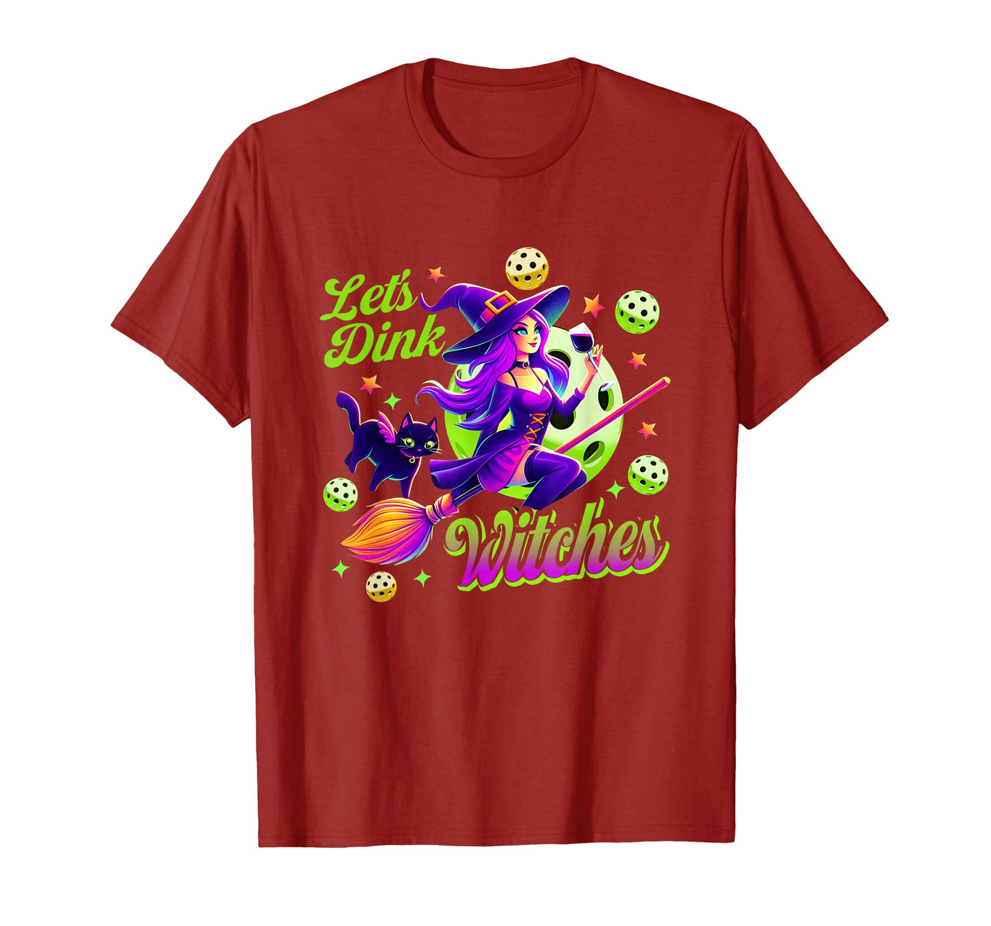 Let s Dink Witches Pickleball Halloween Sport Broomstick T-Shirt